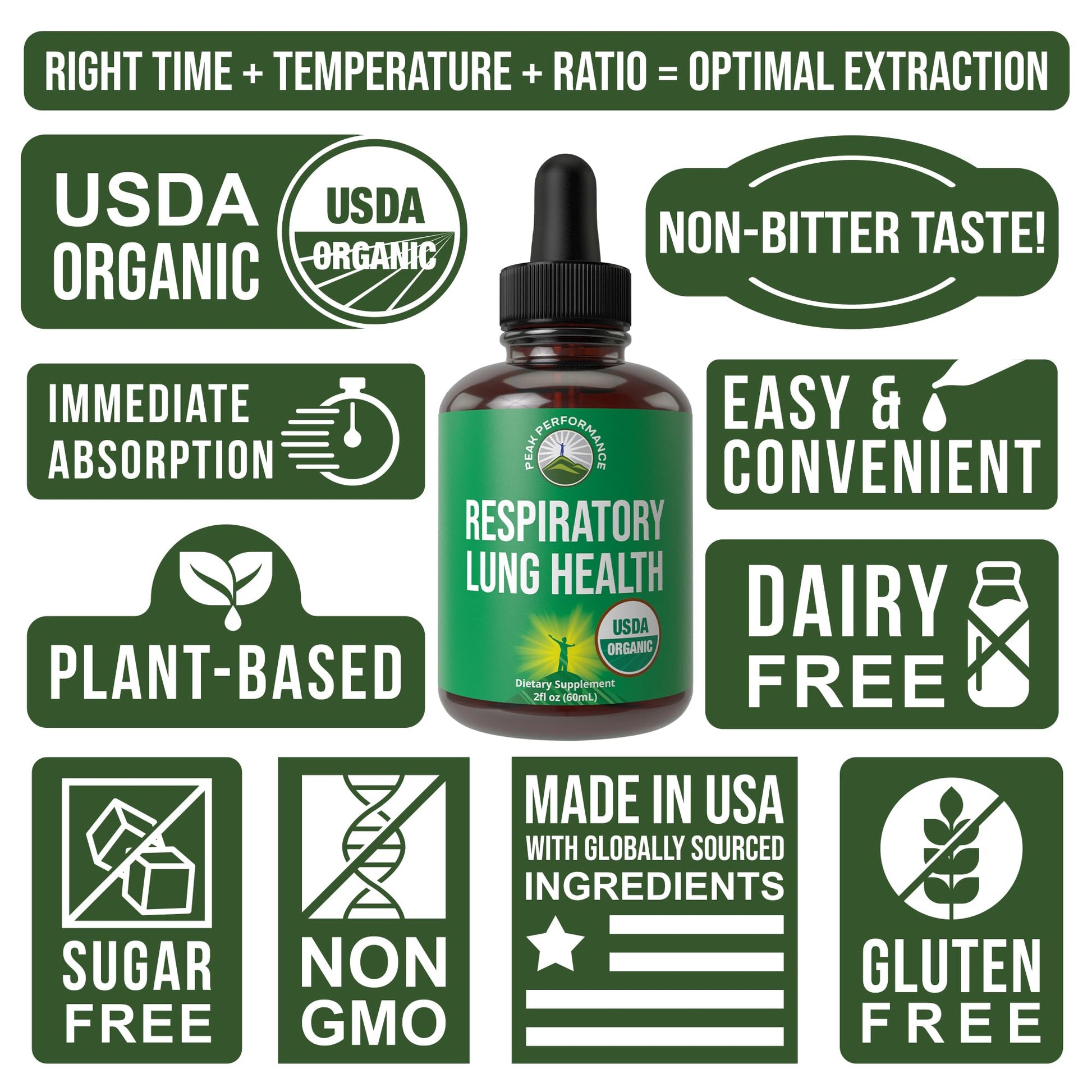 USDA Organic Lung Detox for Smokers and Non Smokers with 6 Top Ingredients. Mullein Leaf, Marshmallow Root, Calendula. Lungs Cleanse for Better Respiratory Health. Liquid Drops Tincture Supplement Peak Performance Au supplements