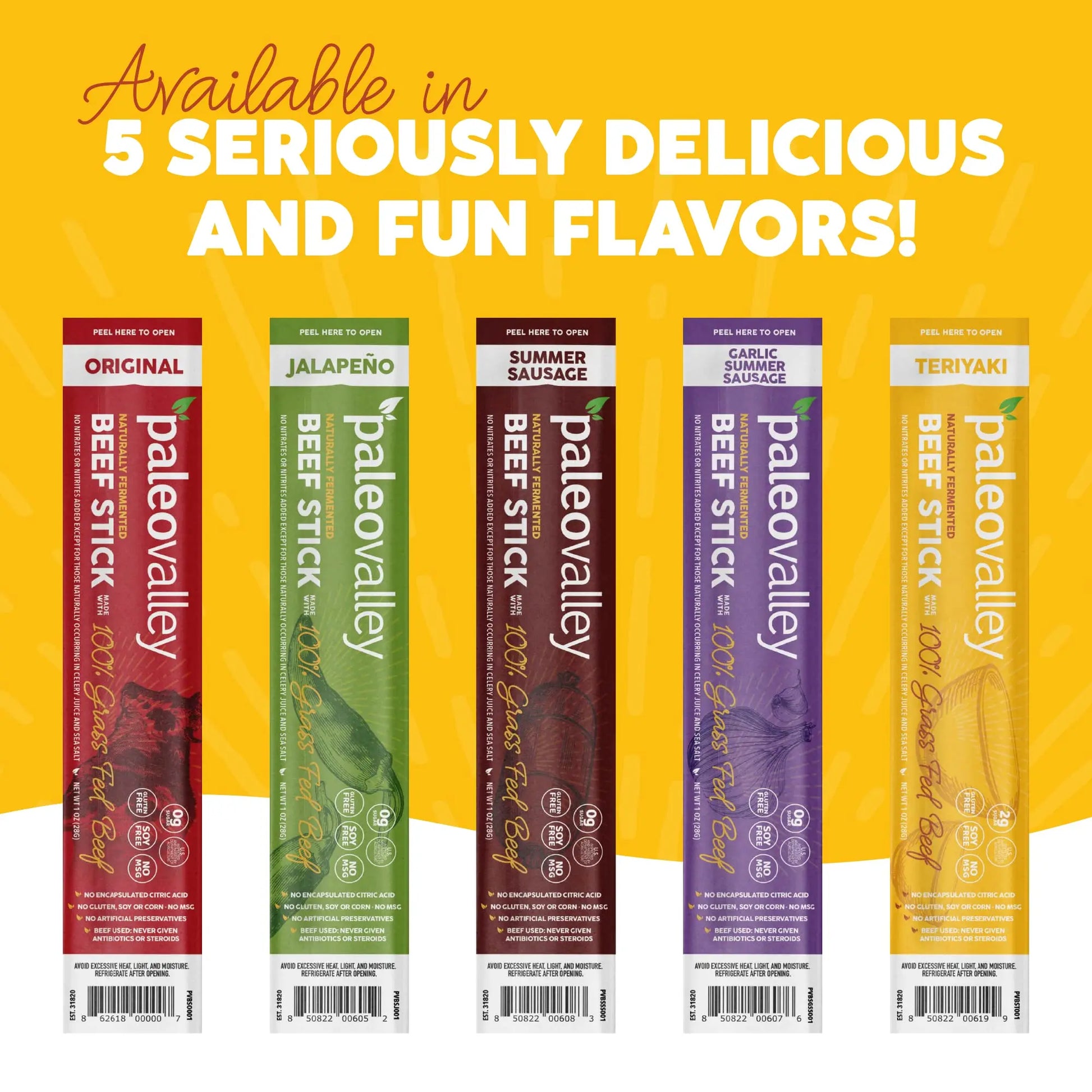 Paleovalley 100% Grass Fed Teriyaki Beef Sticks - Delicious Gluten Free Beef Snack - High Protein Keto Friendly Paleovalley Au supplements