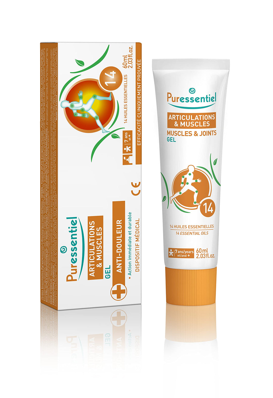 Puressentiel Muscles and Joints Gel - Soothing Gel for Muscle Relief and Knee Relief - Cooling Gel for Foot Relief - Back Gel - 2.02 oz Puressentiel Au supplements