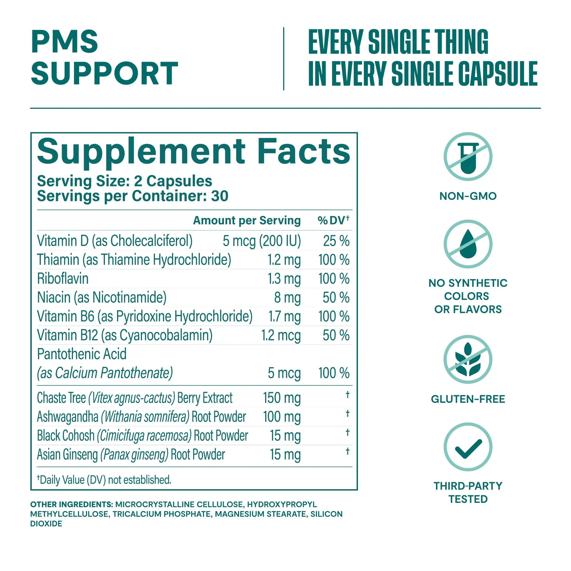 Habit PMS Support Supplement for Women (60 Capsules) - Supports Premenstrual Symptoms & Stress, Hormone Balance, Mood, B Vitamins, Vitamin D, Chasteberry, Ashwagandha, Gluten-Free, Non-GMO (1 Pack) H' Habit Au supplements