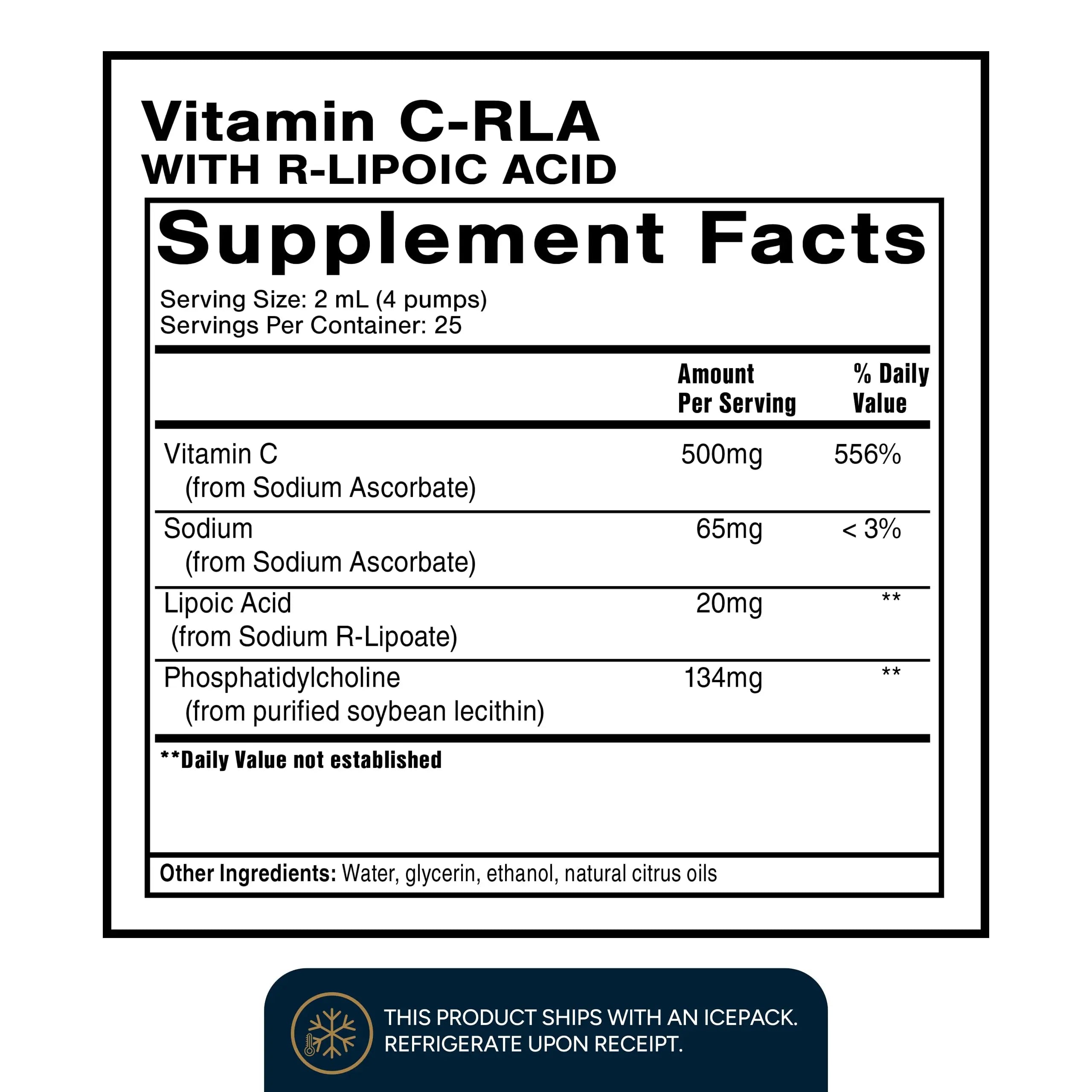 Quicksilver Scientific Vitamin C + R Lipoic Acid - Liposomal Vitamin C with RLA - Antioxidant, Detox & Immune Support Supplement - with Superior Absorption (50 ml) Quicksilver Scientific Au supplements