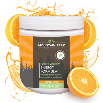 Mountain Peak Nutritionals Energy Formula - All in One Multi-Mineral Powder - Complete Nutrition, Vitamin, Mineral, and Electrolyte Supplement for Men & Women - Orange Flavor (255g, 30 Servings) Mountain Peak Nutritionals Au supplements