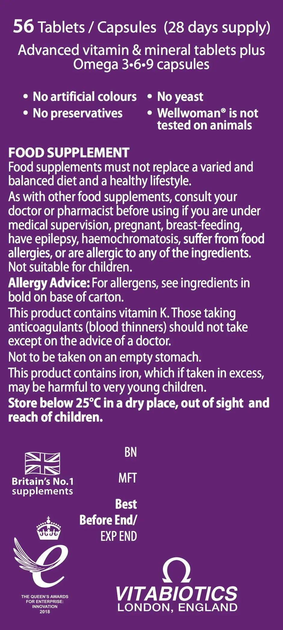 Vitabiotics Wellwoman Plus Omega 3 6 9 - 56 Tablets/Capsules Vitabiotics Au supplements