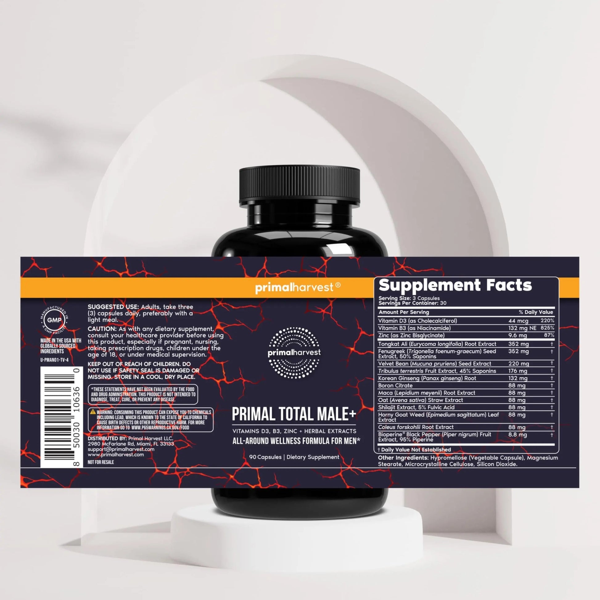 Primal Harvest Total Male+ Multivitamin for Men Vitamins, Minerals and Herbal Support for Energy, Vitality, Immune Health Primal Harvest Au supplements