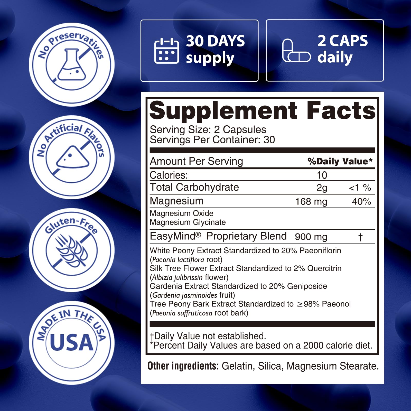 PureBotan Magnesium Oxide and Glycinate Extra Strength, Natural Sleep Aid Supplement EasyMind, High Absorption, Restful Sleep & Relaxation, Cortisol Lower, Natural-Gentle, Melatonin Free, 60 Capsules PureBotan Au supplements
