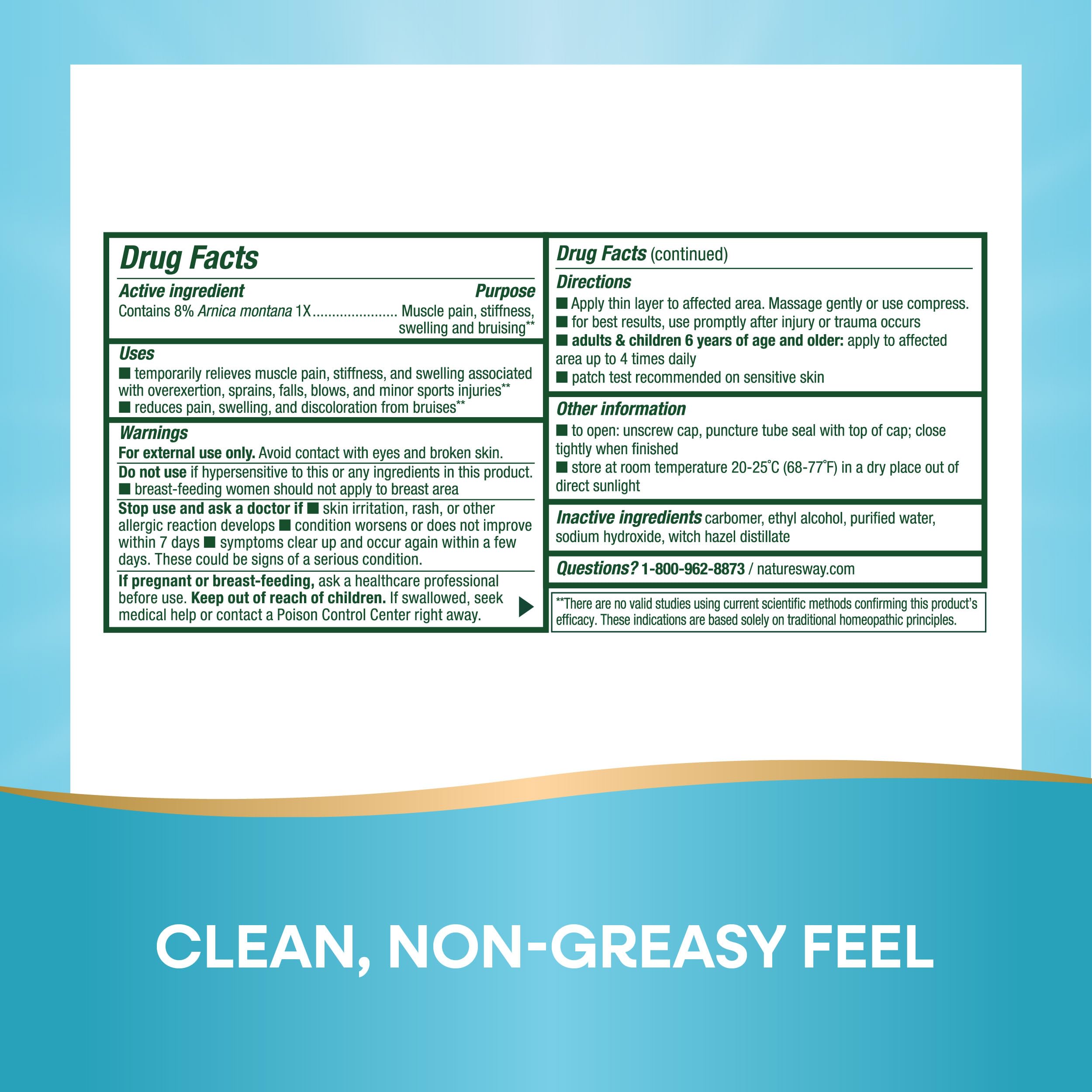 Nature's Way Boericke & Tafel Arniflora Arnica Gel, Temporarily Relieves Pain*, Swelling*, Stiffness*, 2.75 Oz (Packaging May Vary) Nature's Way Au supplements