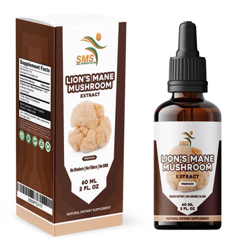 Lion's Mane Mushroom Drops Supplement, Lions Mane Tincture, Natural SMSHEALTHPRODUCTS.com Au supplements