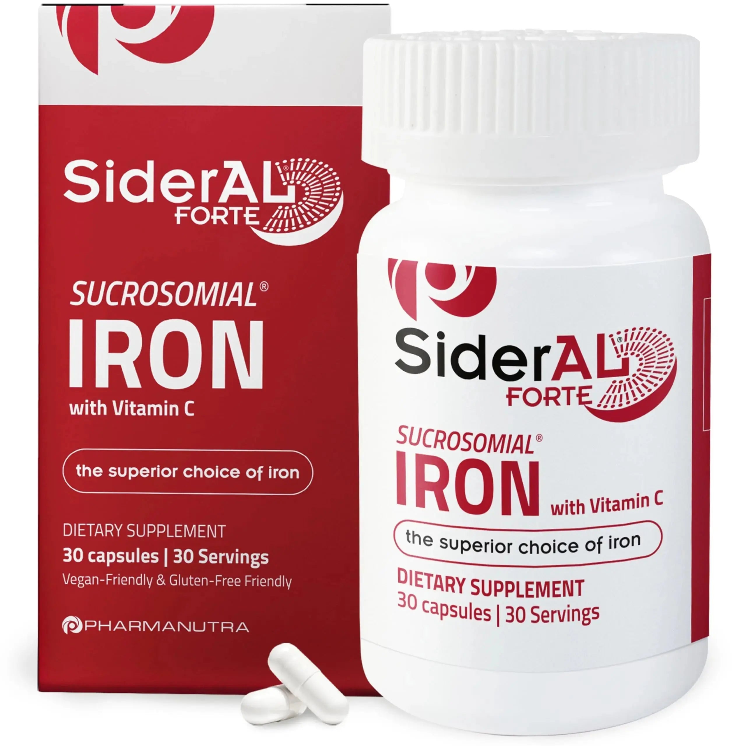 SiderAL Forte Iron Supplement Clinically Proven to Increase Levels Without Side Effects | Sucrosomial High Absorption Gentle Iron Pills for Women and Men | PHARMANUTRA Au supplements