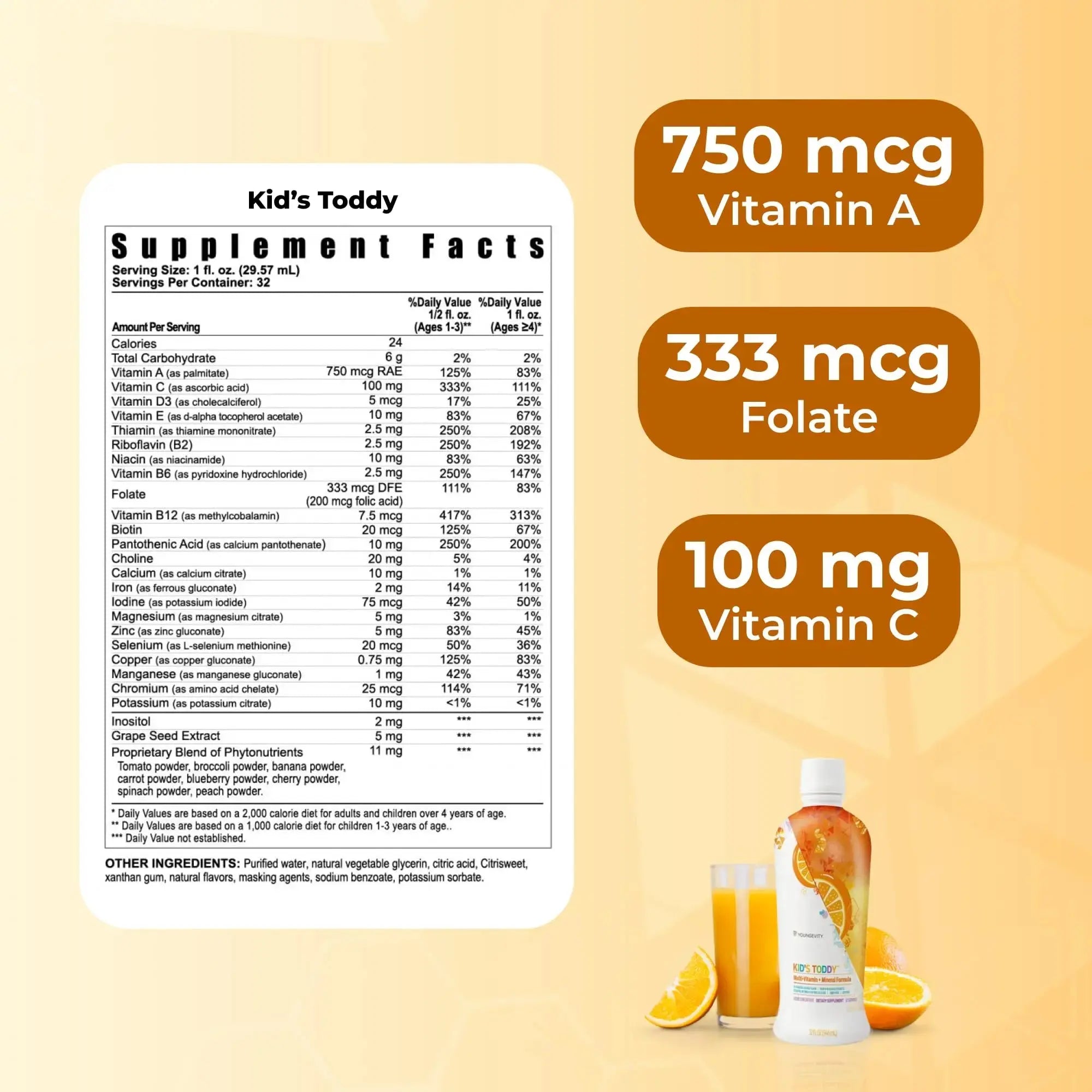Youngevity Kid's Toddy™ - Mega Multivitamin for Kids & Children Age 2+ - 14 Vitamins, 10 Minerals, Phytonutrient Blend Youngevity Au supplements