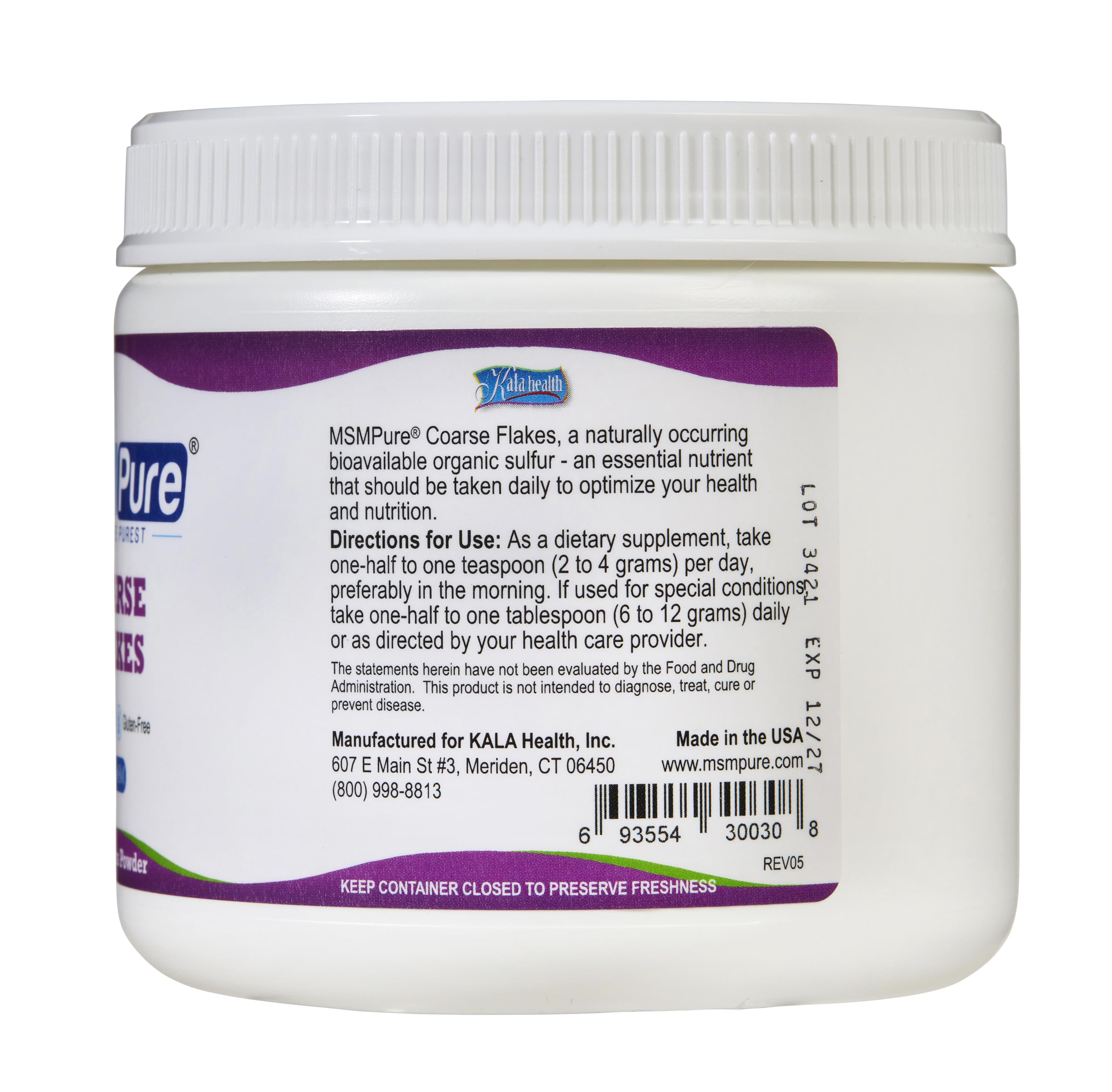 KALA HEALTH MSMPure MSM Coarse Flakes 8.8oz and MSM Gel With Organic Aloe 8oz Bundle KALA HEALTH Au supplements