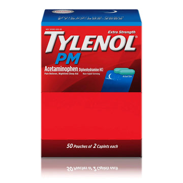 Tylenol PM Extra Strength, 50 Pouches of 2 Caplets, Dispenser Box (Pack of 2) Tylenol Au supplements