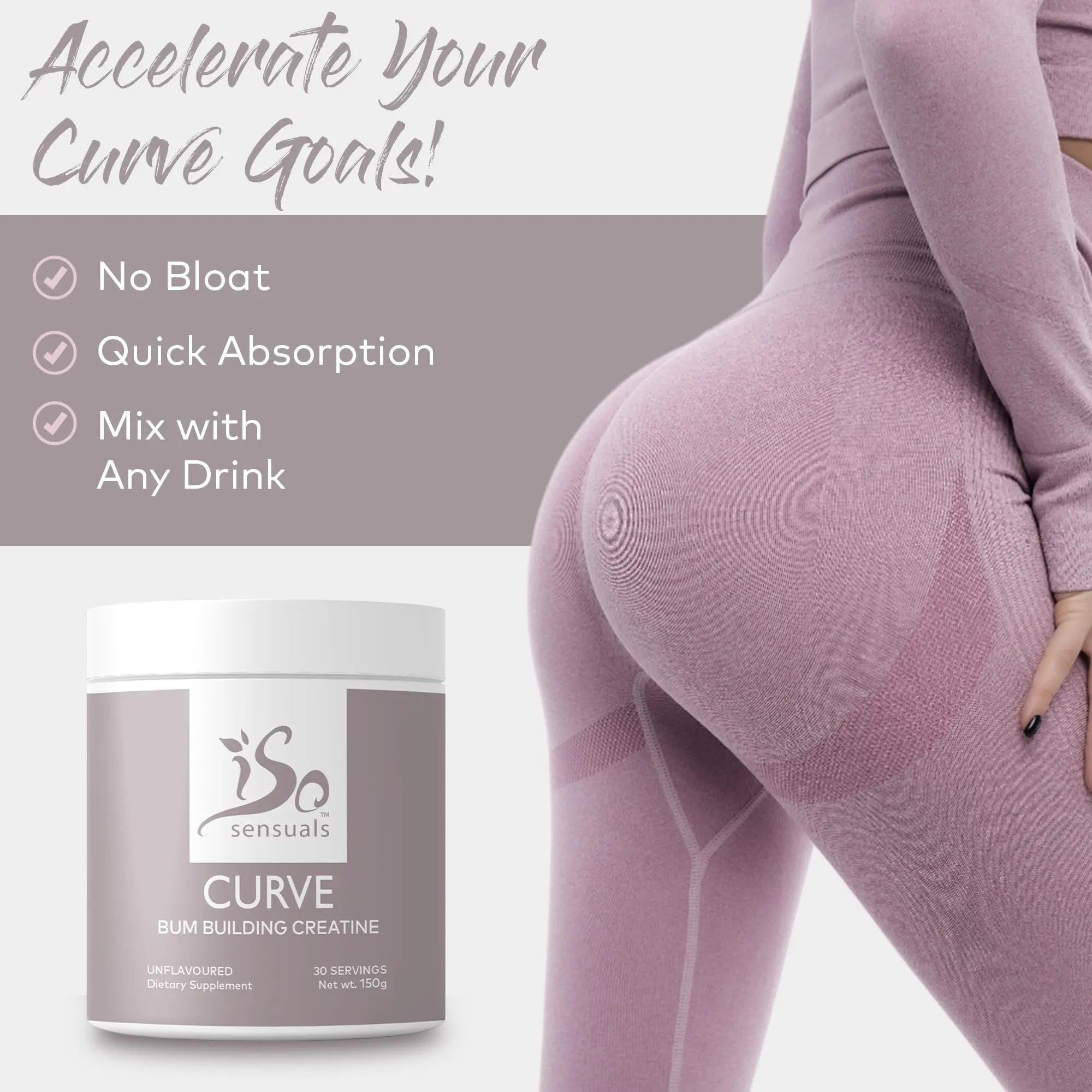 IsoSensuals Curve Bum Building Creatine - Micronized 200 Mesh for Smooth Muscle IsoSensuals Au supplements