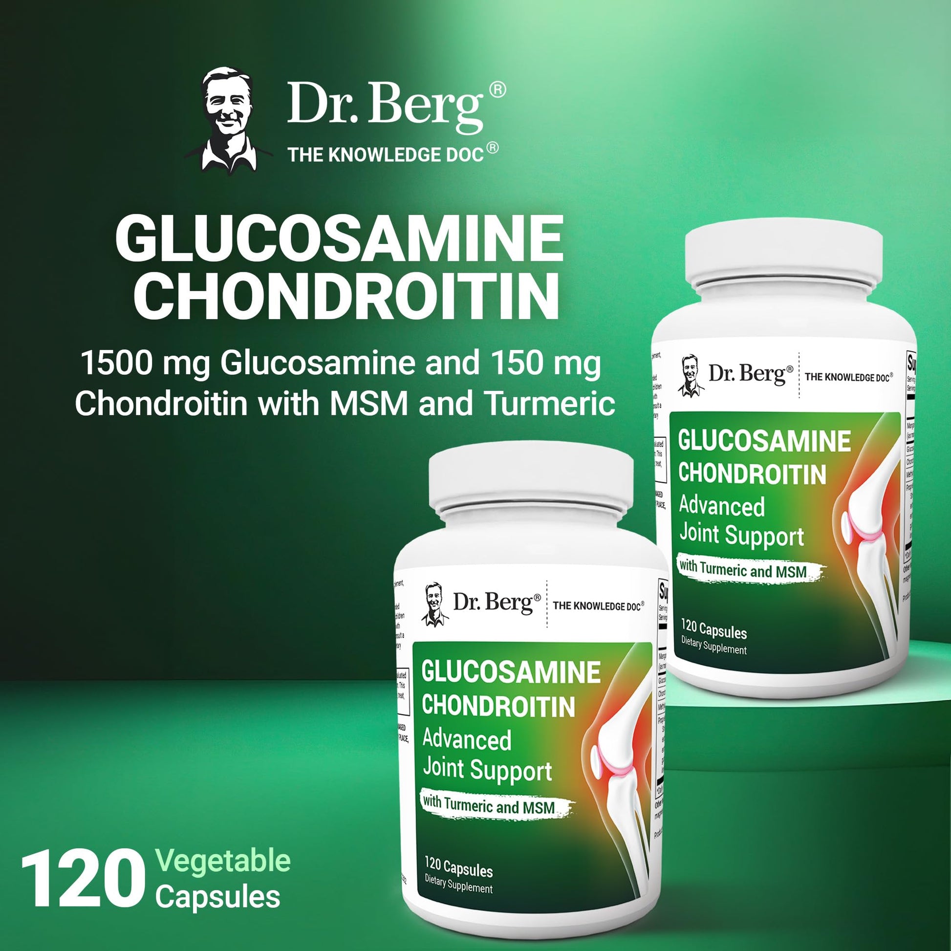Dr. Berg Glucosamine Chondroitin MSM Turmeric & Boswellia - Advanced Joint Support Supplement with 1500 mg Glucosamine Sulfate - Includes 120 Capsules Dr. Berg Nutritionals Au supplements