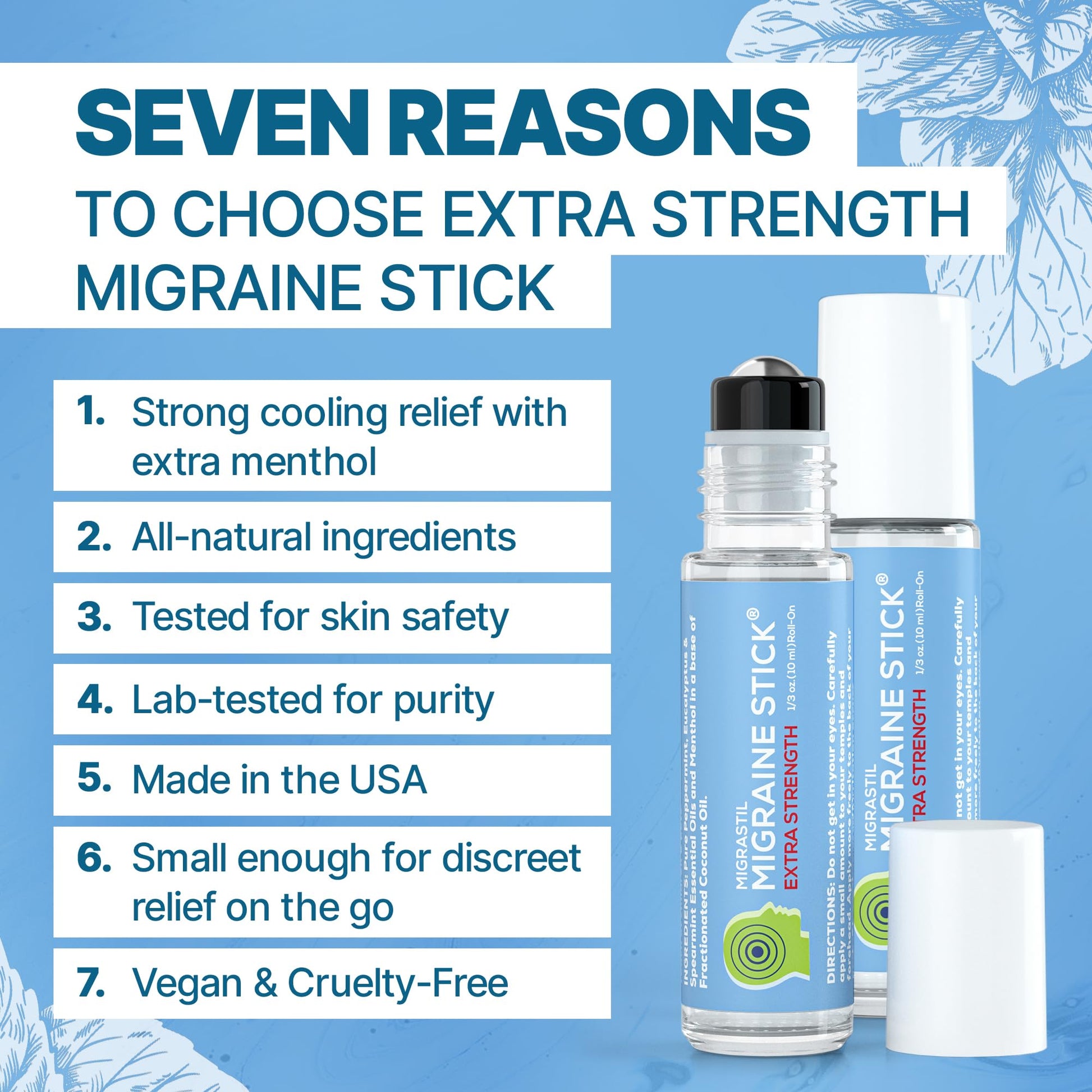Basic Vigor Migrastil Extra Strength Migraine Stick Advanced Formula. Strong Aromatherapy Roll On with Menthol and Essential Oils. No Lavender. Made in The USA. Basic Vigor Au supplements