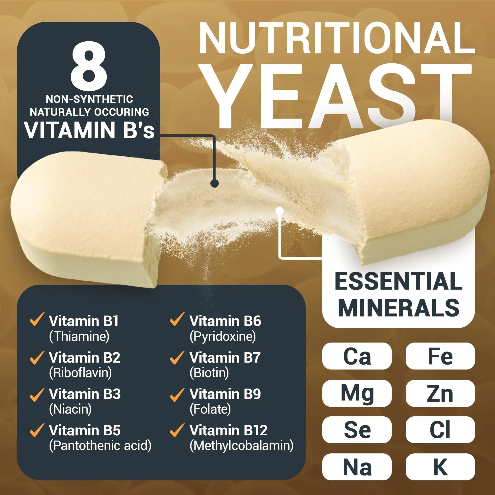 Dr. Berg Nutritional Yeast Tablets – Natural B12 Added - All 8 B Vitamin Complex – Organic Dr. Berg Nutritionals Au supplements