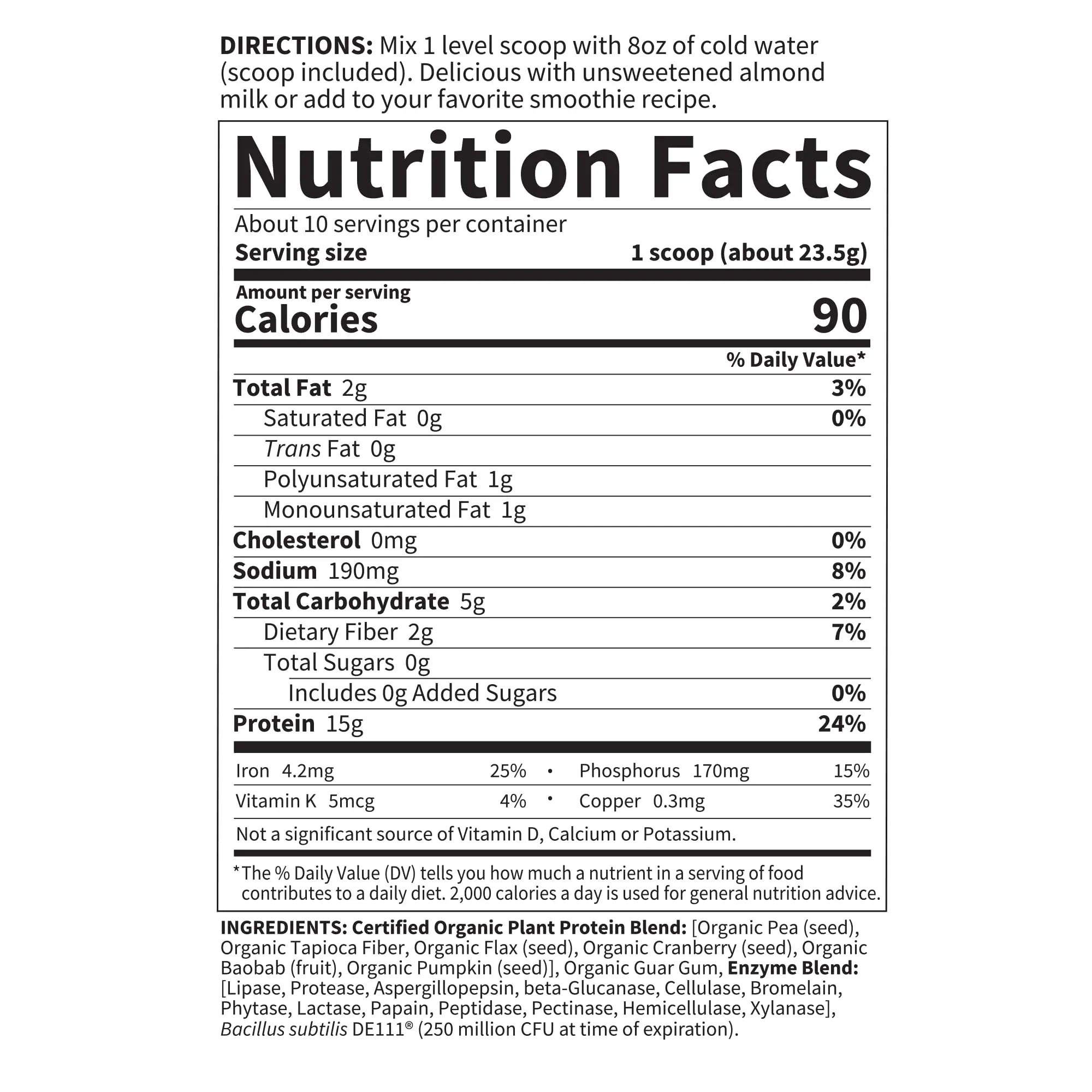 Garden of Life Organic Plant Based Protein Powder - Smooth Unflavored - Vegan Garden of Life Au supplements
