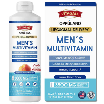 oppuland - Men's Multivitamin - Liquid Supplement - Liposomal Delivery - Daily Multi Vitamin with Biotin B Complex Omega-3 - Hair & Nail Support Vitamin oppuland Au supplements