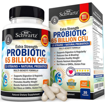 Probiotic 65 Billion - Probiotics with Prebiotic for Women & Men - Lactobacillus BioSchwartz Au supplements