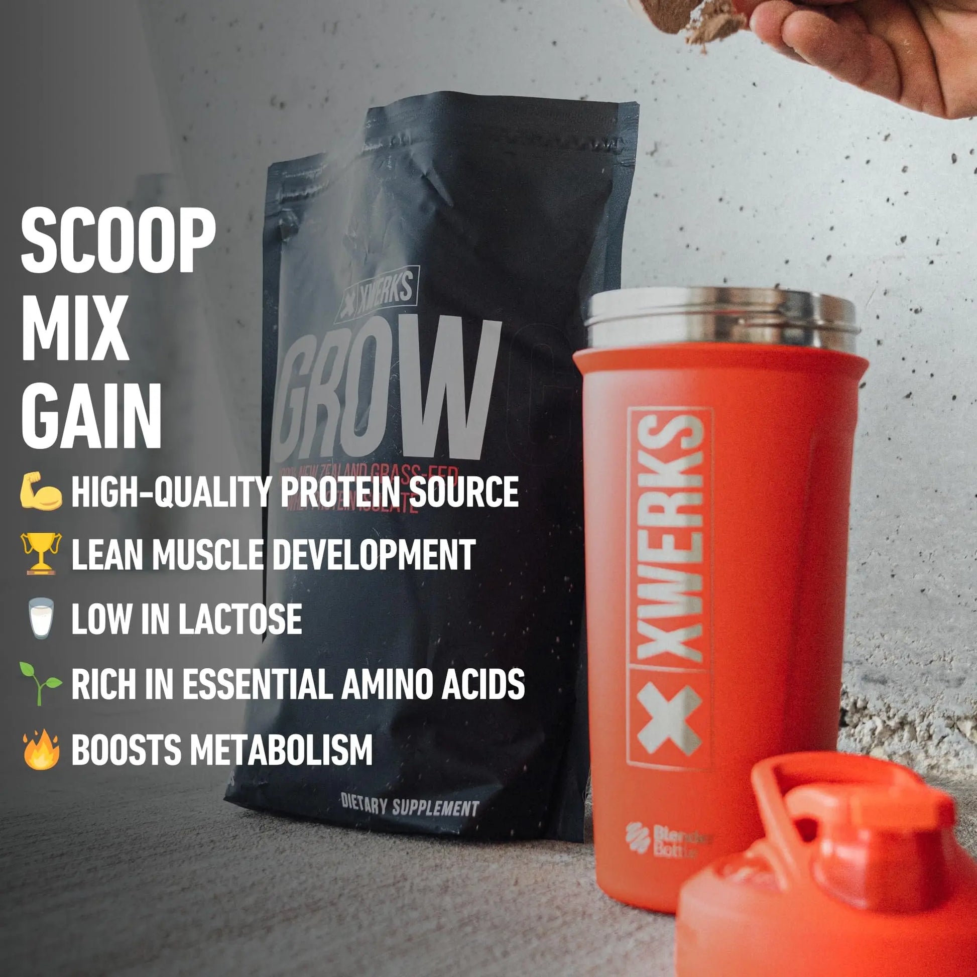 Xwerks Grow 100% New Zealand Grass-Fed Whey Protein - 25g of Pure Isolate Protein Xwerks Au supplements