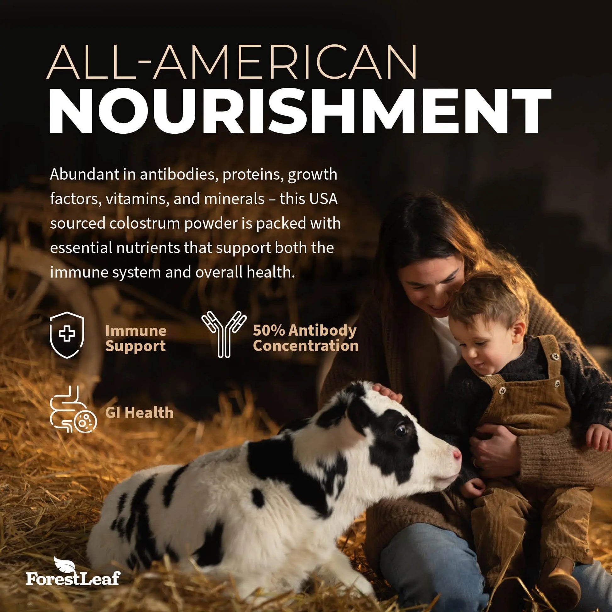 ForestLeaf Colostrum Powder 50% IgG Highest Concentration - Grass Fed Bovine ForestLeaf Au supplements