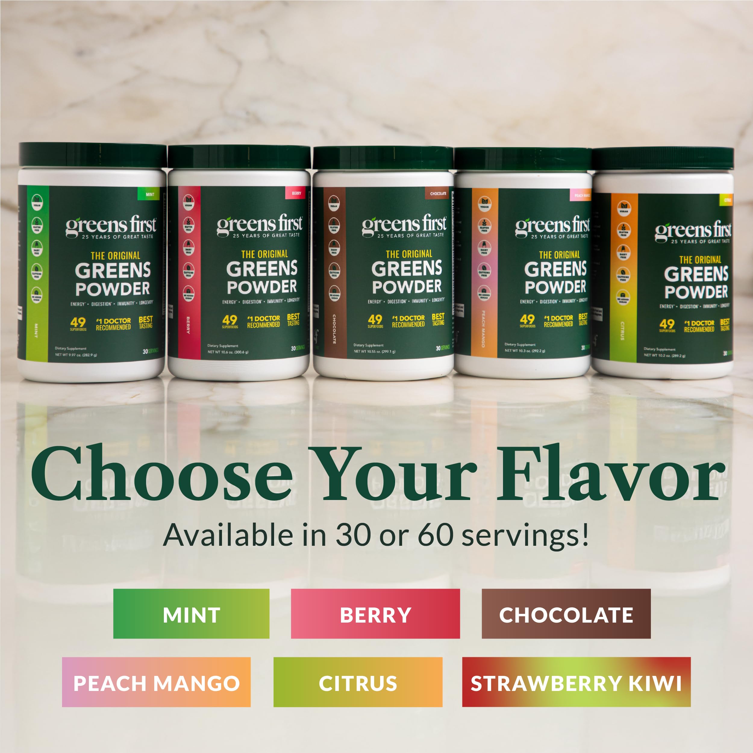 Greens First Original Greens Powder - 49 Superfoods - Organic Fruits & Veggies - Prebiotics, Probiotics & Digestive Enzymes - Antioxidant Smoothie - Dairy Free, Vegan & Non-GMO (Mint, 30 Servings) Greens First Au supplements