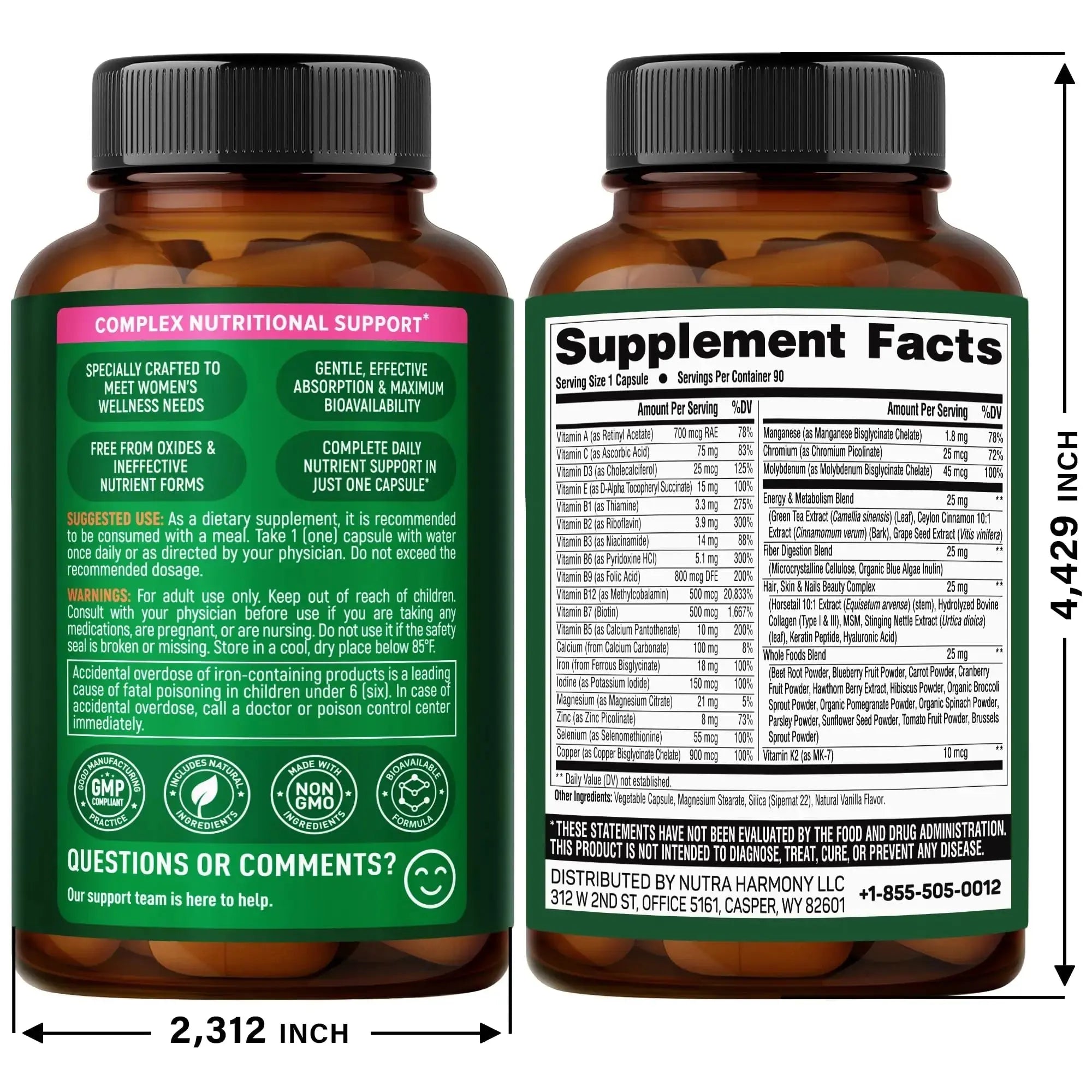 NUTRAHARMONY Multivitamins for Women & Biotin Softgels NUTRAHARMONY Au supplements