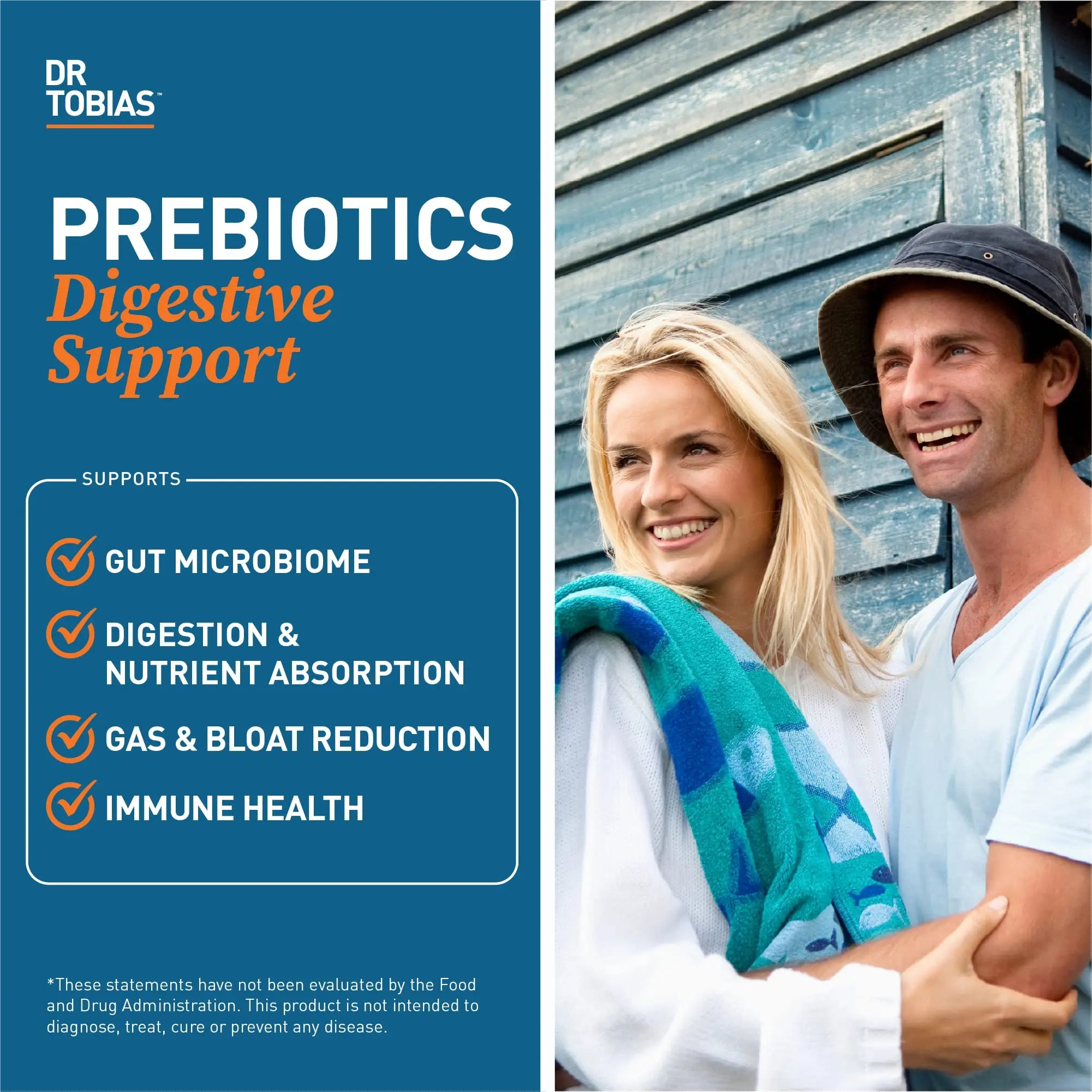 Dr. Tobias Prebiotics, Supports Digestion & Gut Health, Feed Good Probiotic Bacteria, Boost Gut Immune Function, Vegan & Non-GMO Gut Health Supplements for Men and Women Dr. Tobias Au supplements