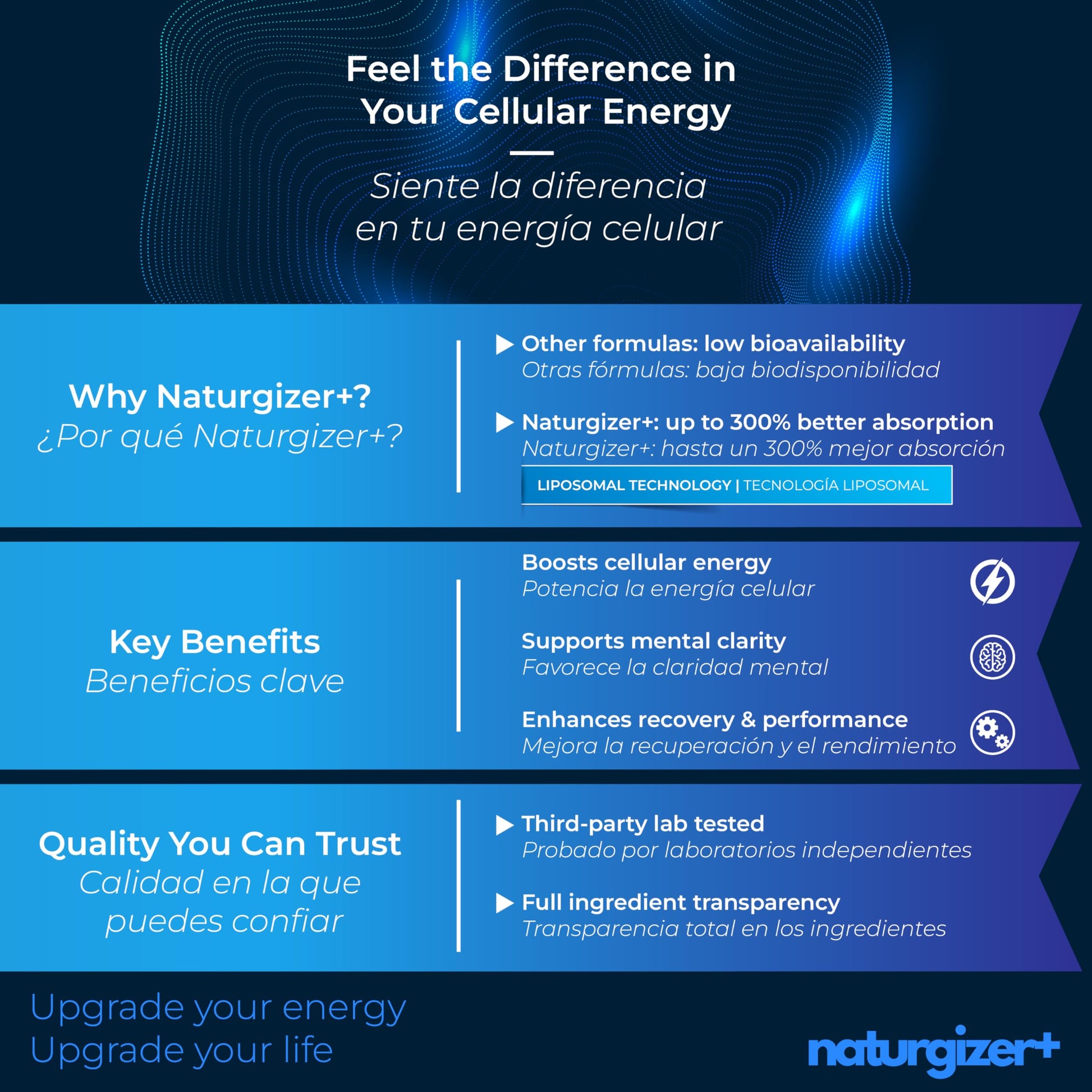 naturgizer+ Liposomal NAD+ Supplement with Resveratrol, TMG & Vitamin B3 | 4-in-1 Healthy Aging & Cellular Energy Support | High Absorption NAD Plus for Men & Women Over 40 | 120 Capsules naturgizer+ Au supplements