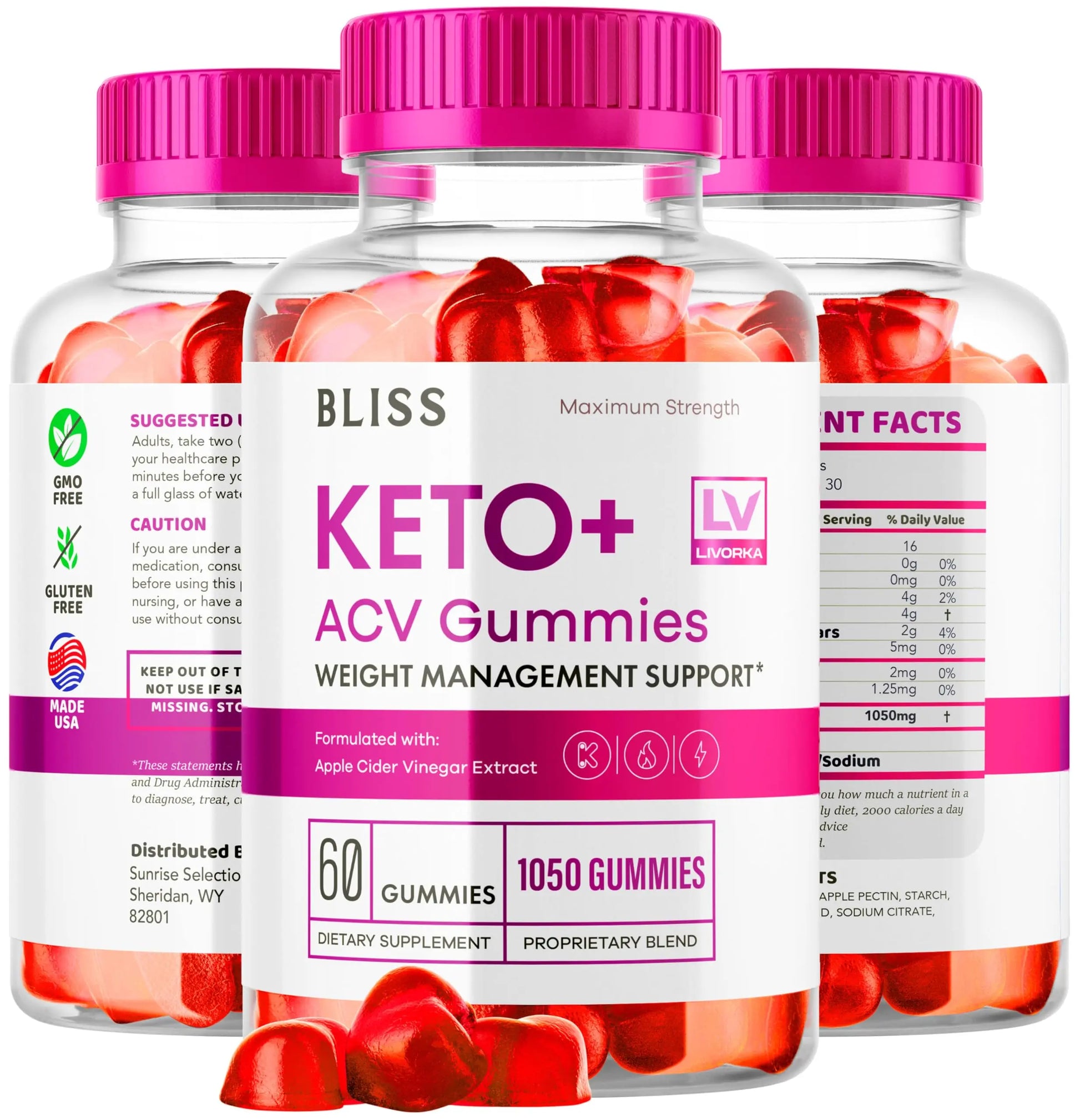 5 Pack - Bliss Keto ACV Gummies Advanced Weight Loss, Bliss ACV Active Gummies LIVORKA Au supplements