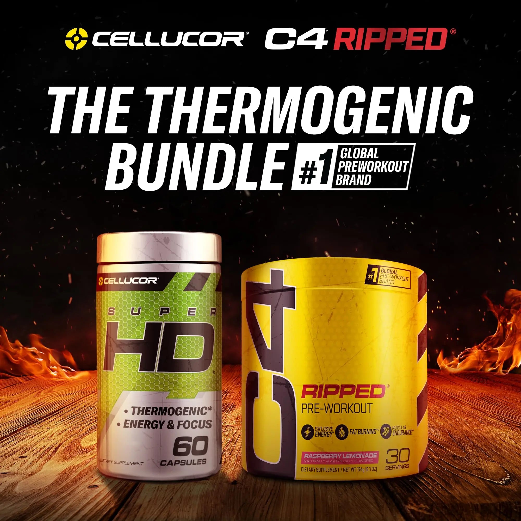 C4 Ripped & SuperHD, The Thermogenic Bundle, C4 Ripped Pre Workout Powder Cellucor Au supplements
