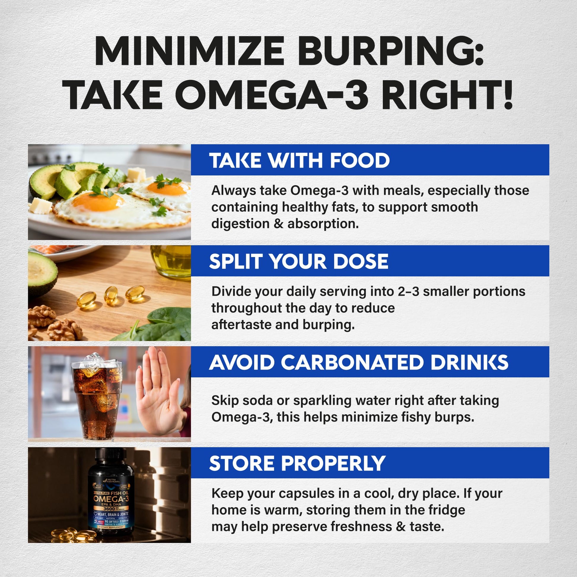 Omega 3 Fish Oil 3600 mg - Omega 3 Supplement | EPA & DHA - Heavy Metals Free - Heart, Brain & Joint Support - Purified Fish Oil for Men & Women - Lemon Flavored - Made in USA, 90 Softgels NUTRAHARMONY Au supplements