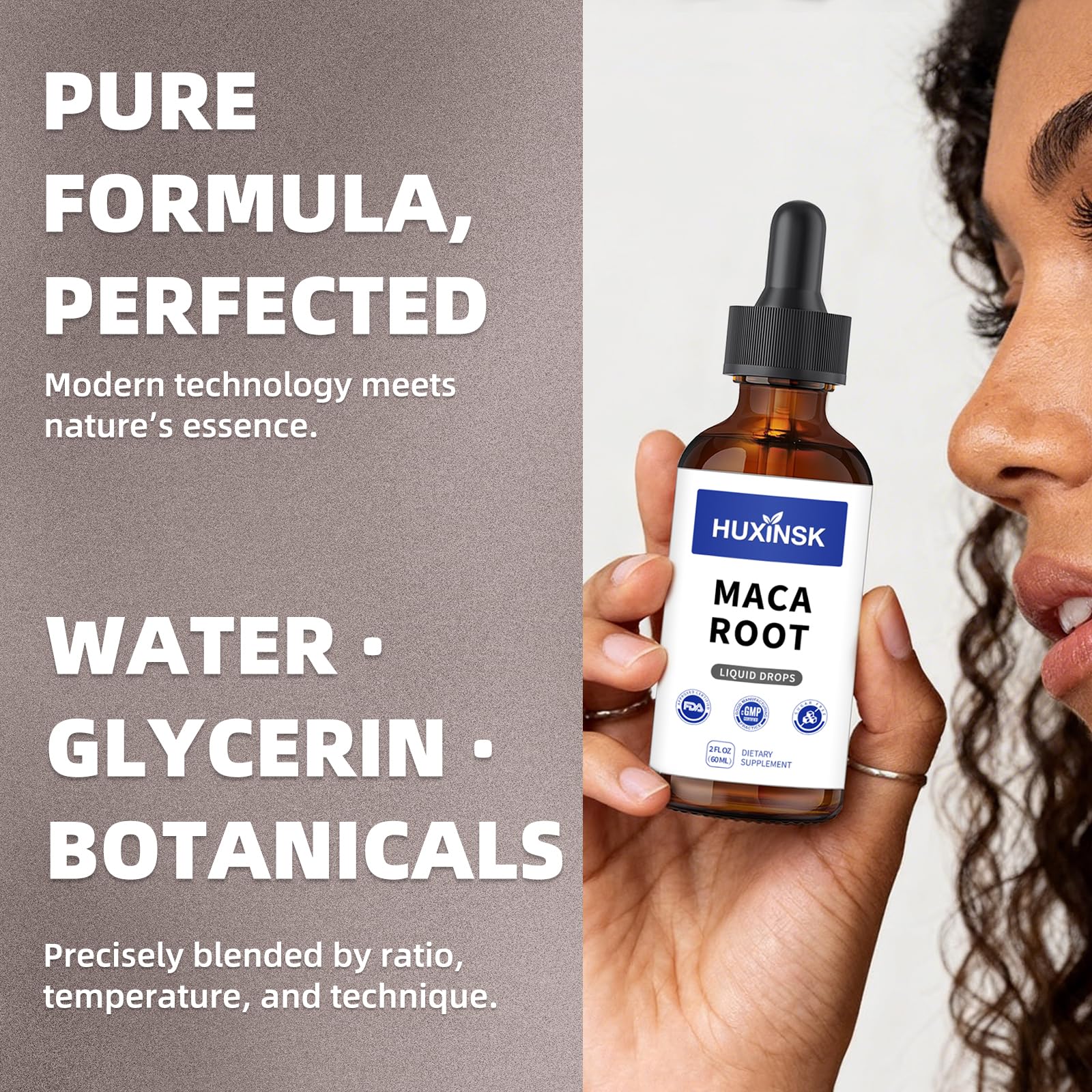 Maca Root Liquid Drops Extract | Peruvian Black & Red Blend | Natural Energy & Hormone Balance | Alcohol-Free, 60ml Vegan Tincture HUXINSK Au supplements