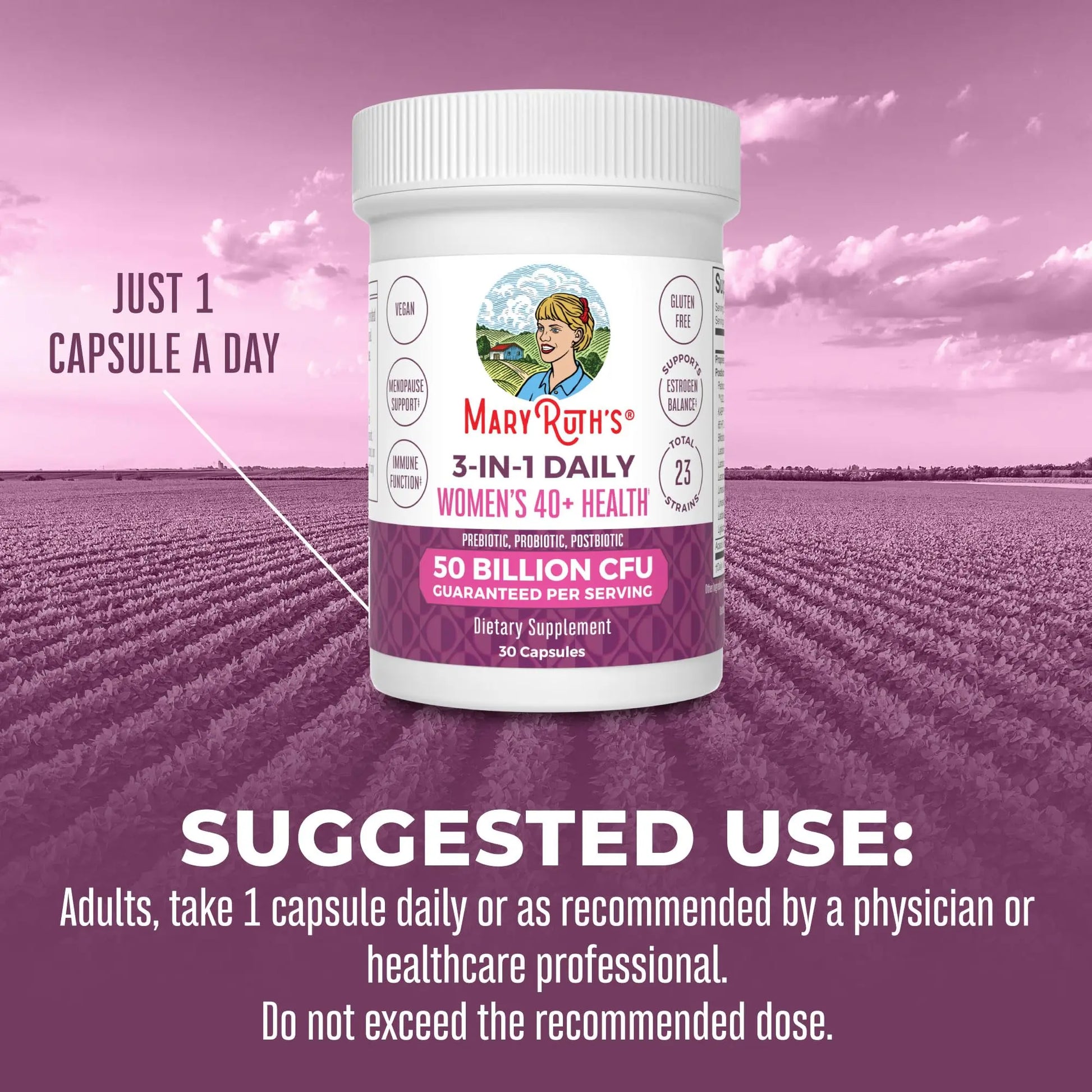 Mary Ruth's 3 in 1 Women's 40+ Health Probiotic, 30 CT MaryRuth Organics Au supplements