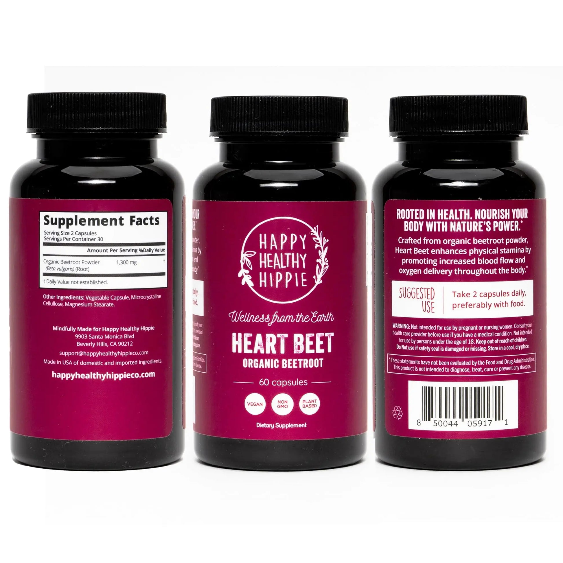 Organic Beet Root Capsules [1,300mg Superfood] - Blood Pressure Support Supplements Happy Healthy Hippie Au supplements