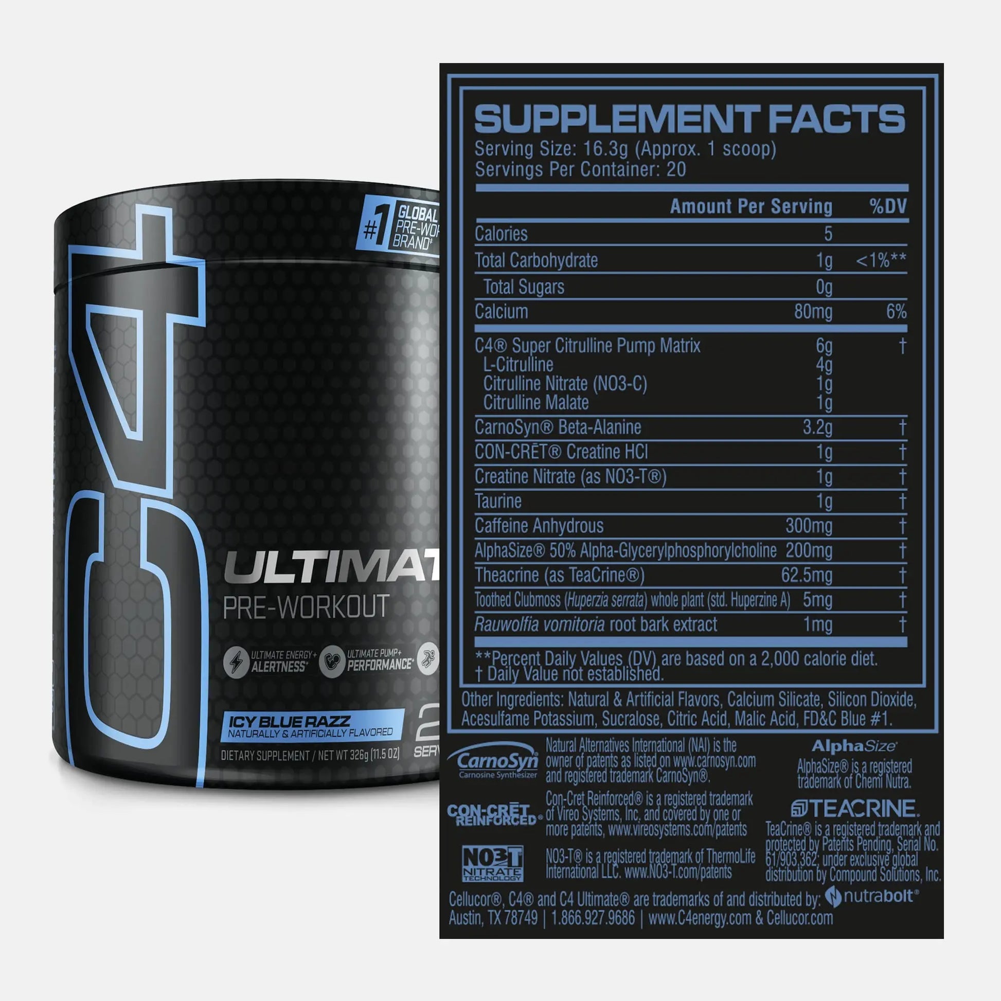 Cellucor C4 Ultimate Pre Workout Powder ICY Blue Razz - Sugar Free Preworkout Cellucor Au supplements