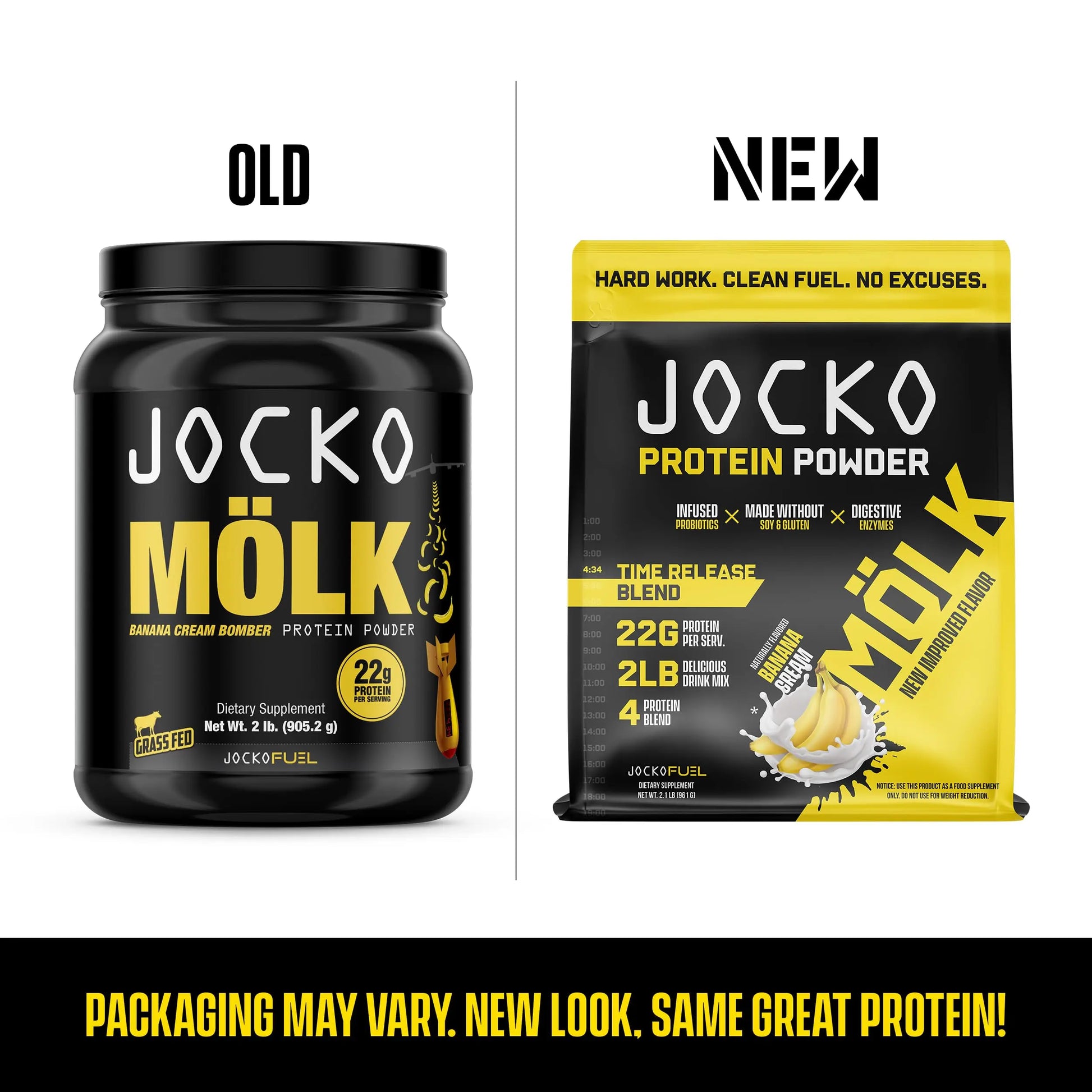 Jocko Mölk Whey Protein Powder (Banana Cream) - Keto, Probiotics, Grass Fed, Digestive Jocko Fuel Au supplements