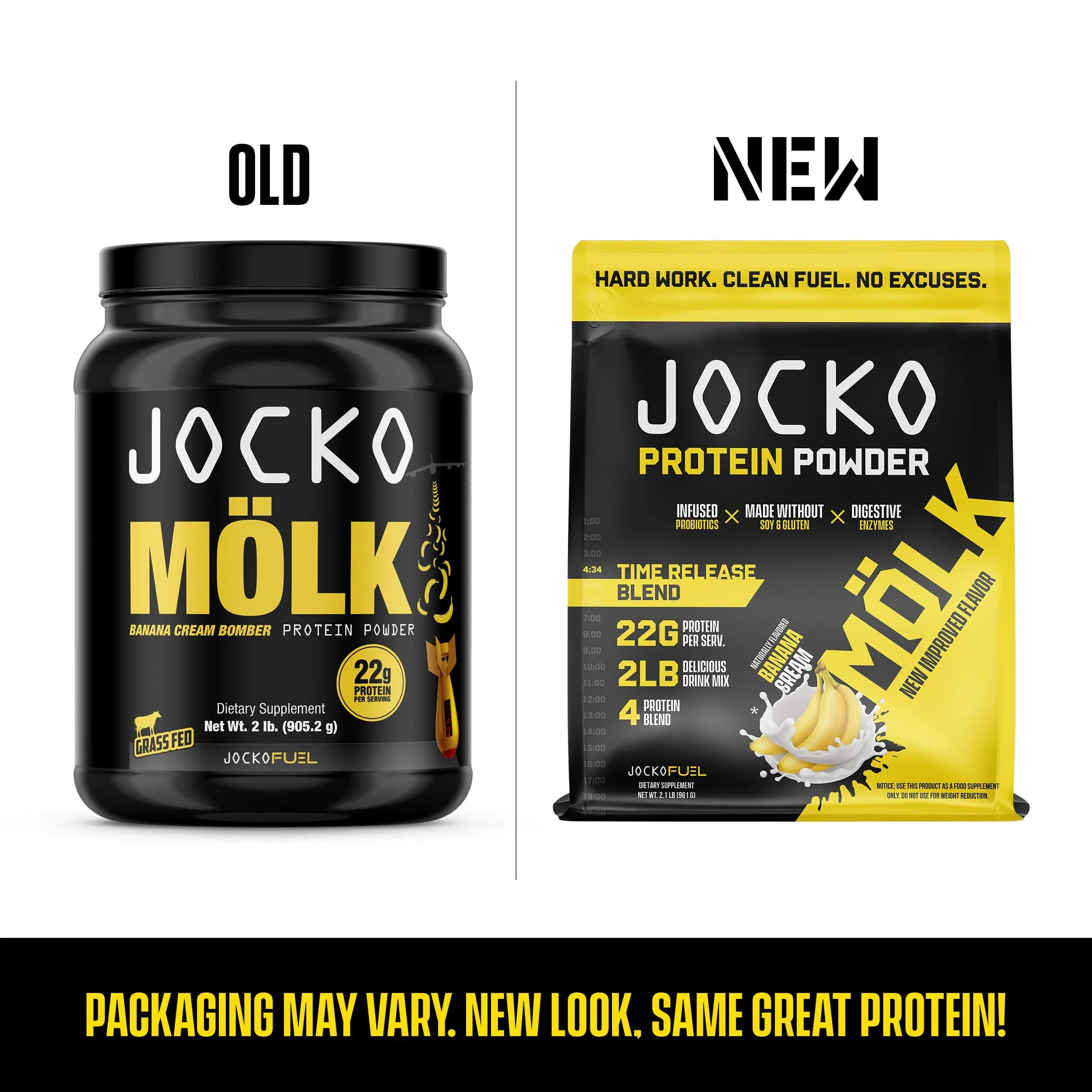 Jocko Mölk Whey Protein Powder (Banana Cream) - Keto, Probiotics, Grass Fed, Digestive Jocko Fuel Au supplements