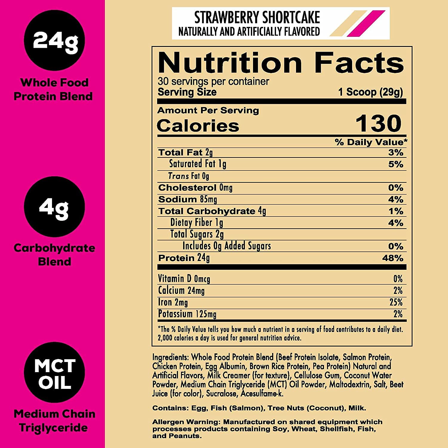 REDCON1 MRE Lite Whole Food Protein Powder, Strawberry Shortcake - Low Carb & Whey REDCON1 Au supplements