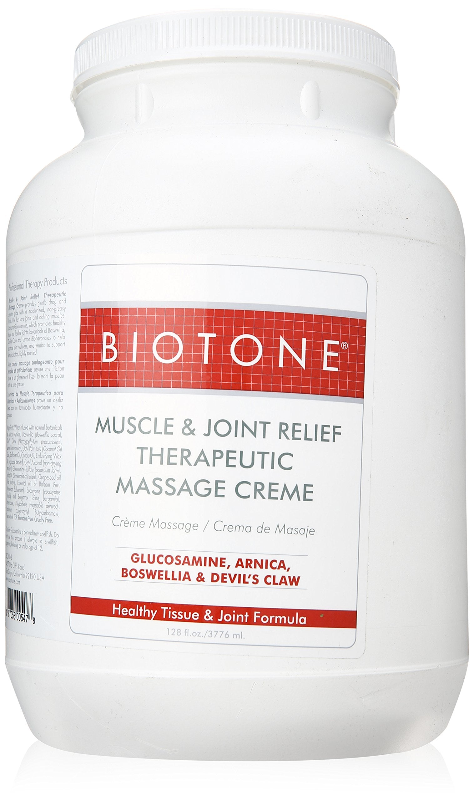 Biotone Muscle & Joint Therapeutic Massage Creme 1Gallon BIOTONE Au supplements