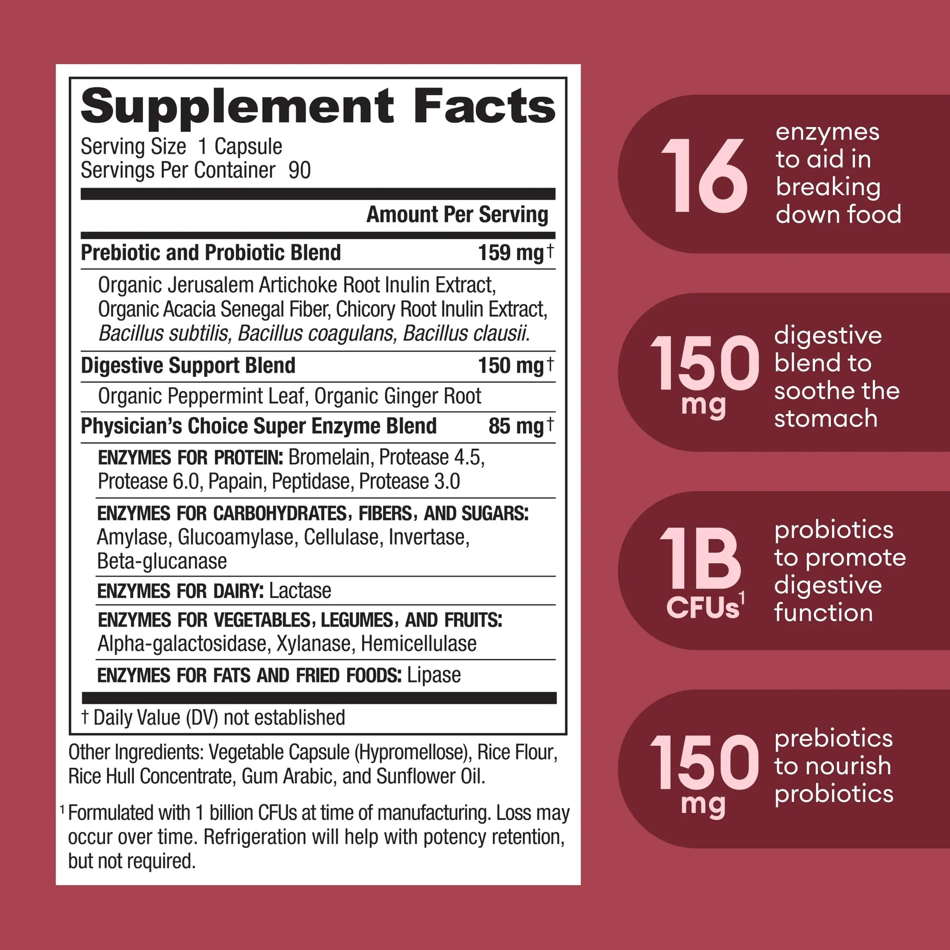 Physician's CHOICE Digestive Enzymes - Multi Enzymes, Organic Prebiotics & Probiotics Physician's CHOICE Au supplements