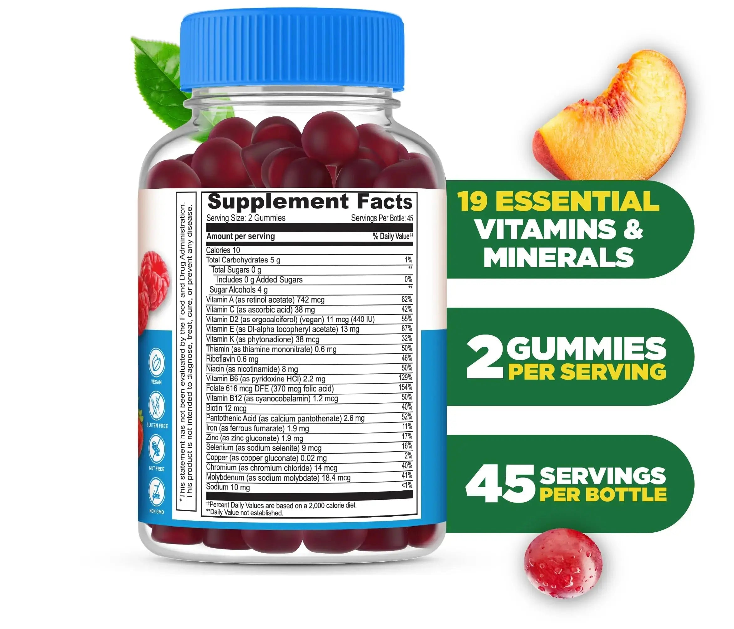 Lifeable Sugar Free Multivitamin for Men Gummies | with Iron and 18 Essential Vitamins and Minerals | Sugar Free Vitamins | 90 Gummies Lifeable Au supplements