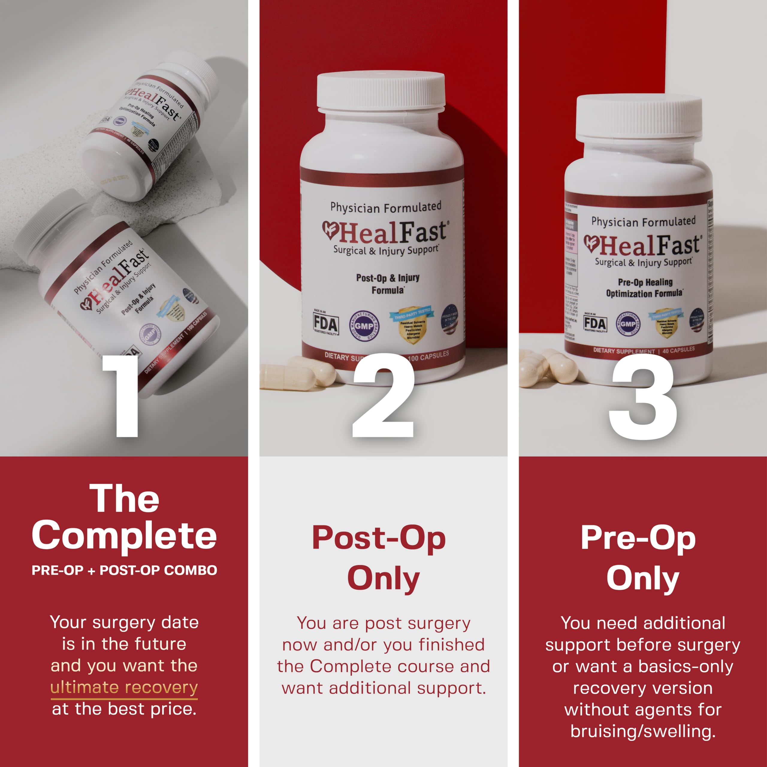HealFast Surgery & Injury Recovery Supplement (Pre-Op): Quercetin, Probiotics Supplement for Wound, Liposuction, Tummy Tuck, and BBL Post Surgery Supplies HealFast Au supplements