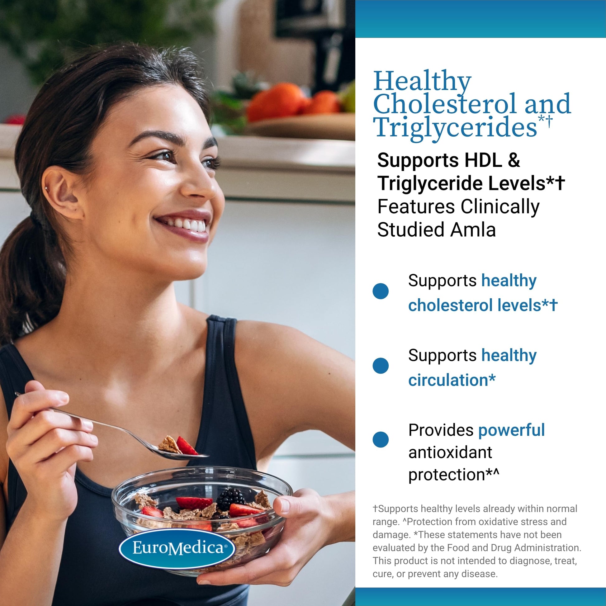 EuroMedica Healthy Cholesterol and Triglycerides - Antioxidant Supplement for Immune & Heart Support - Supplement to Aid Healthy Cholesterol & Triglyceride - 60 Capsules, 2 Pack (120 Capsules) EuroMedica Au supplements
