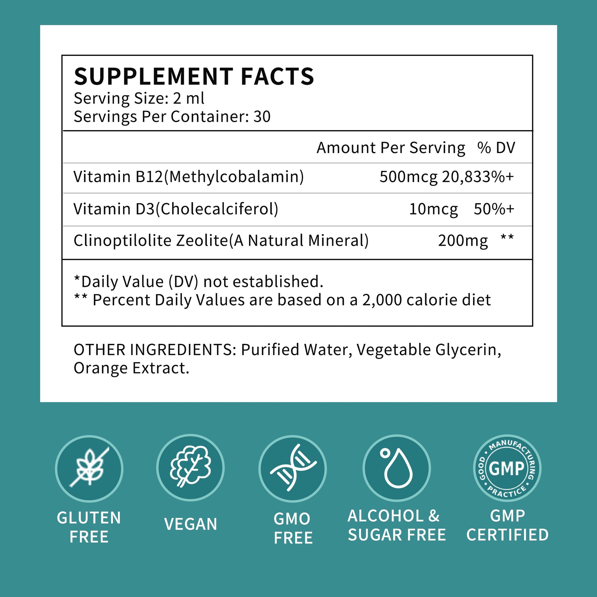 Zeolite Drops for Women,Adults and Kids- Clinoptilolite Zeolite Liquid Drops with Vitamin B12 & D3 - Heavy Metal Support, Immune Health, Natural Metabolism, Energy & Clear Skin - 30 Day Vegan Supply Herbance Au supplements