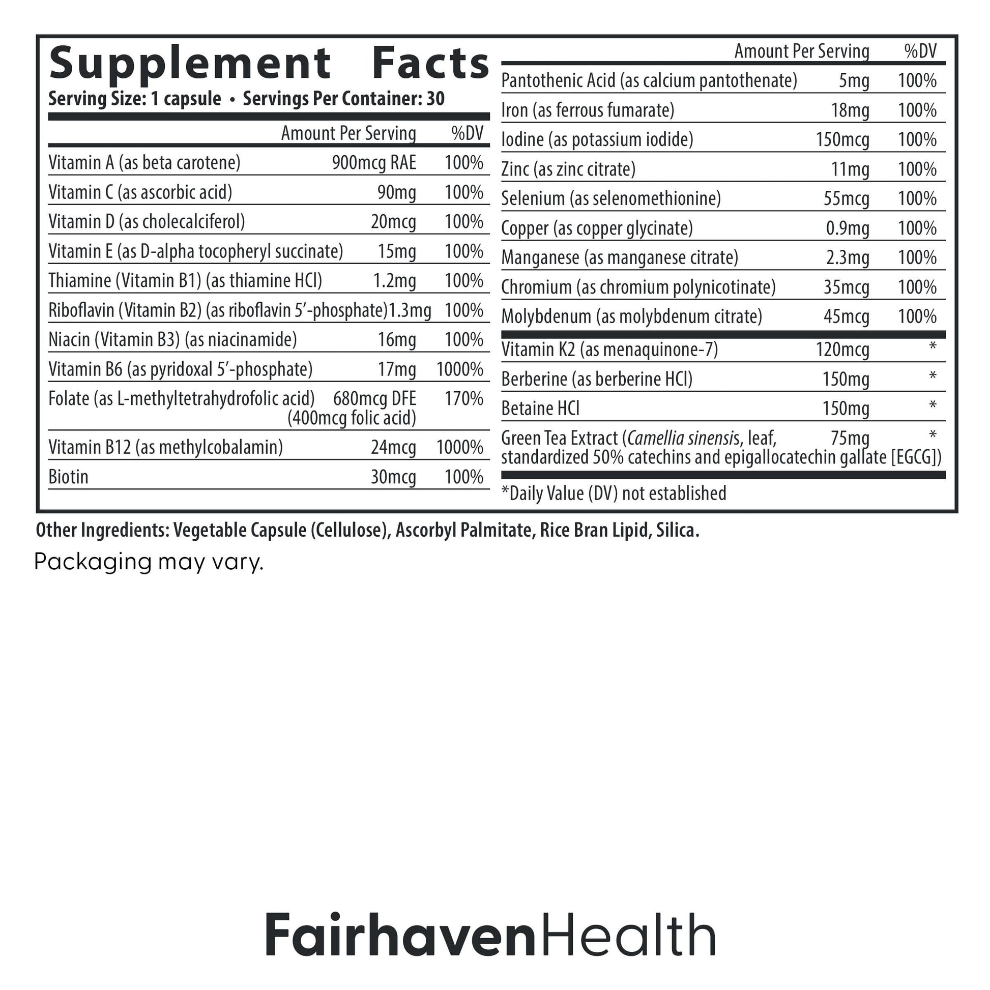 Fairhaven Health Menopause Multivitamin Essentials | Hormone Free Menopause Supplements for Women | Methylated Multivitamin for Women 50 and Over | Non-GMO | Perimenopause Supplements | 30 Capsules Fairhaven Health Au supplements