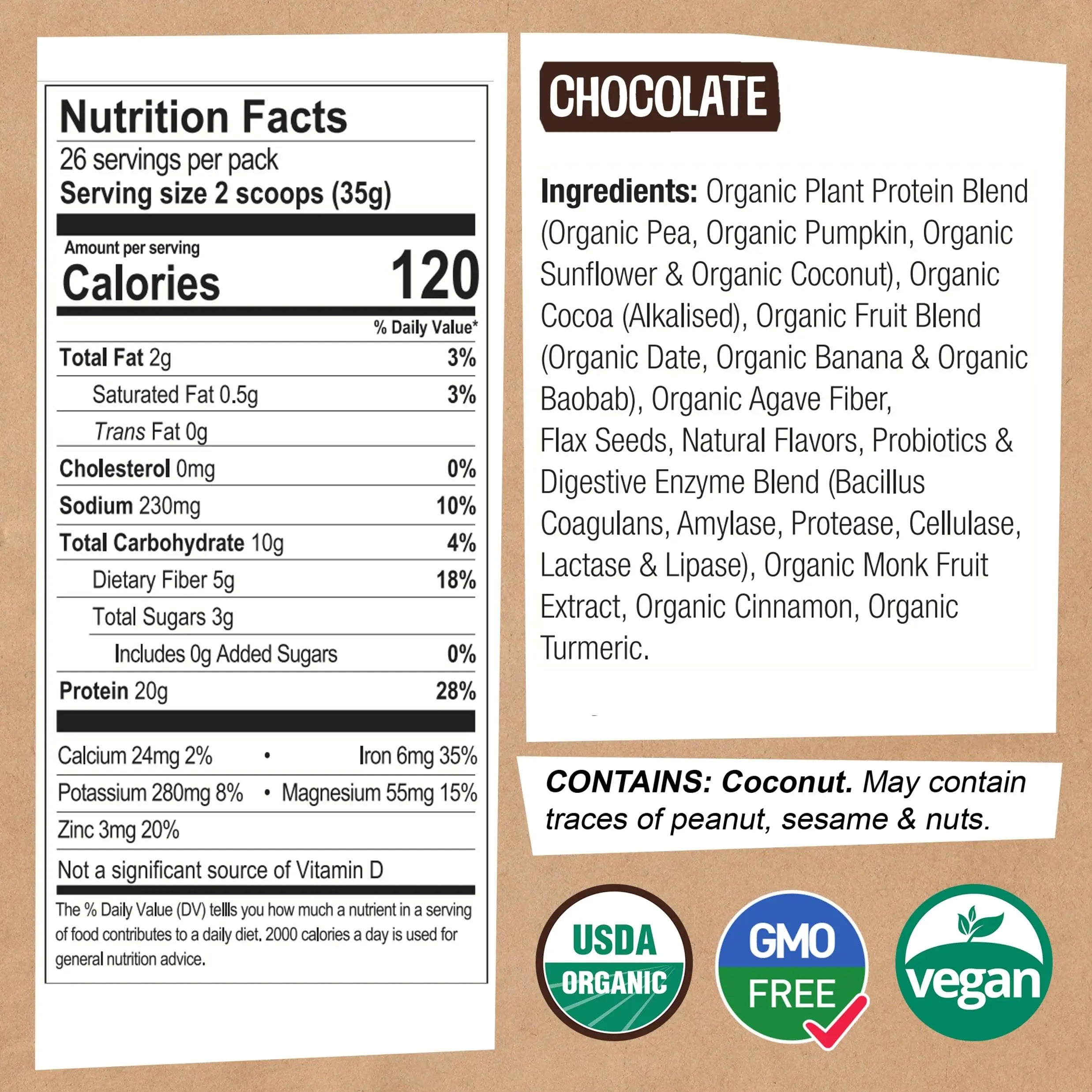 EarthChimp Organic Vegan Protein Powder - with Probiotics - Non GMO, Dairy Free EarthChimp Au supplements