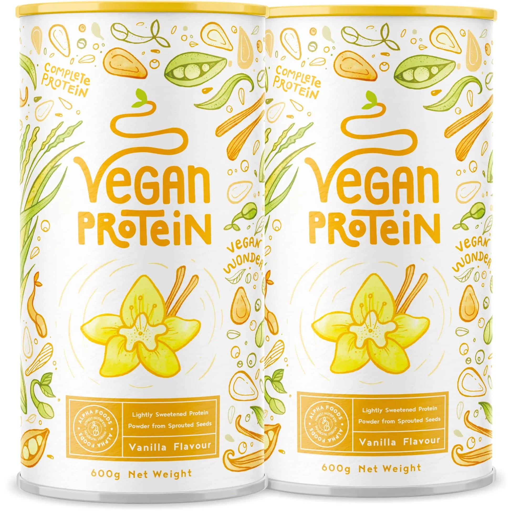 Vegan Protein Powder Vanilla - 1.2kg(80 servings) - 100% Plant Based Protein Powders Alpha Foods Au supplements