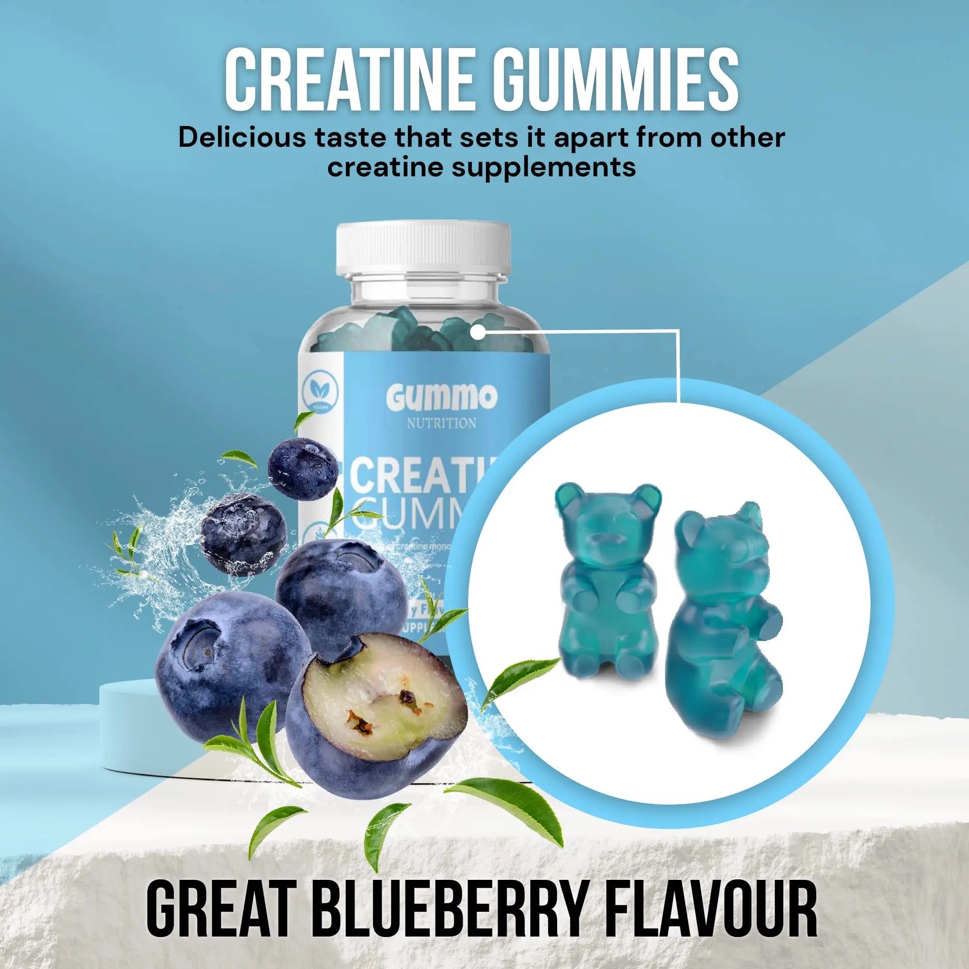 Creatine Monohydrate Gummies 4000mg for Men & Women - 60 Chewable Creatine GUMMO NUTRITION Au supplements