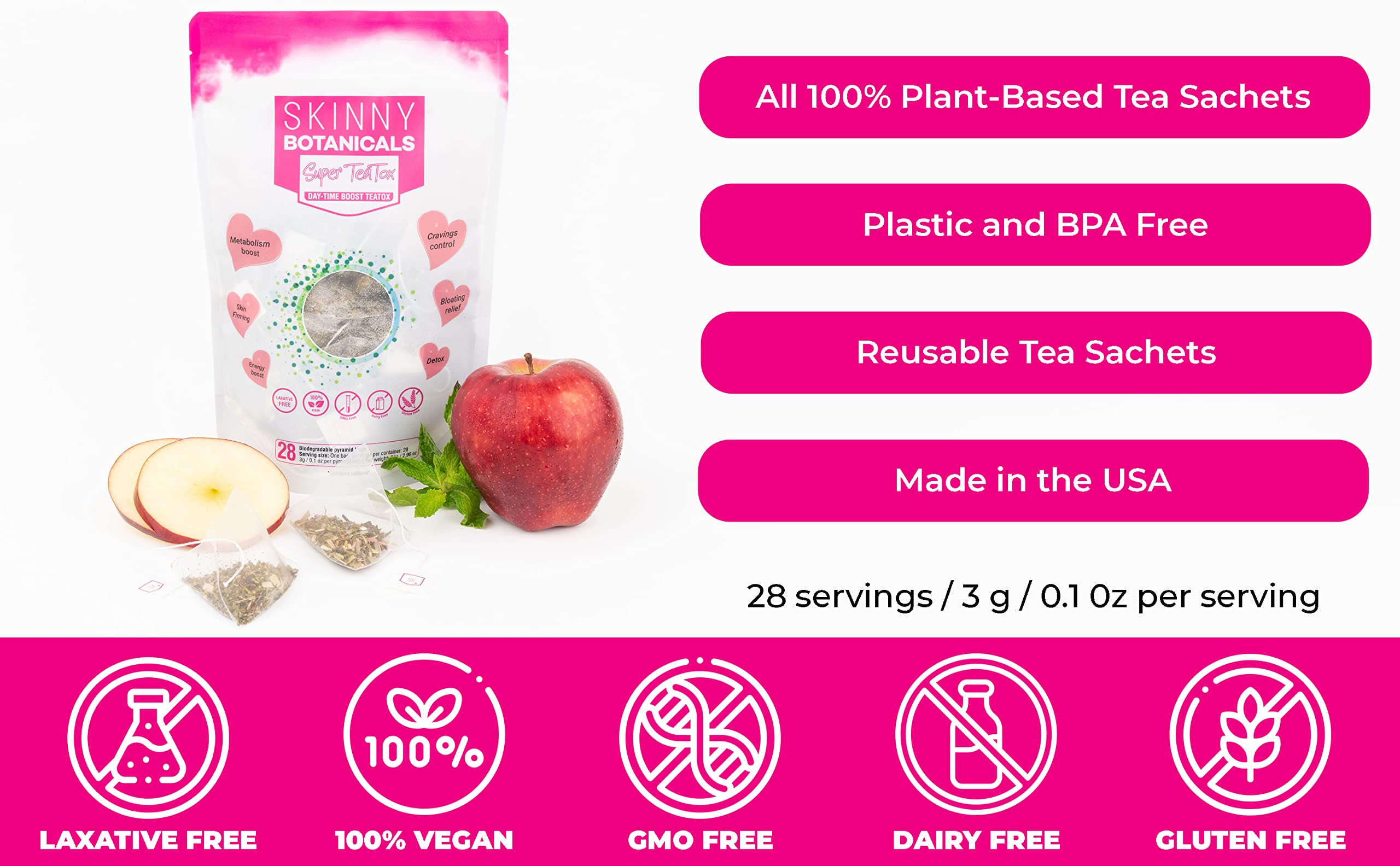 Skinny Botanicals Daytime Detox Tea for Body Cleanse All Natural - Laxative-Free, Supports Skinny Botanicals Au supplements