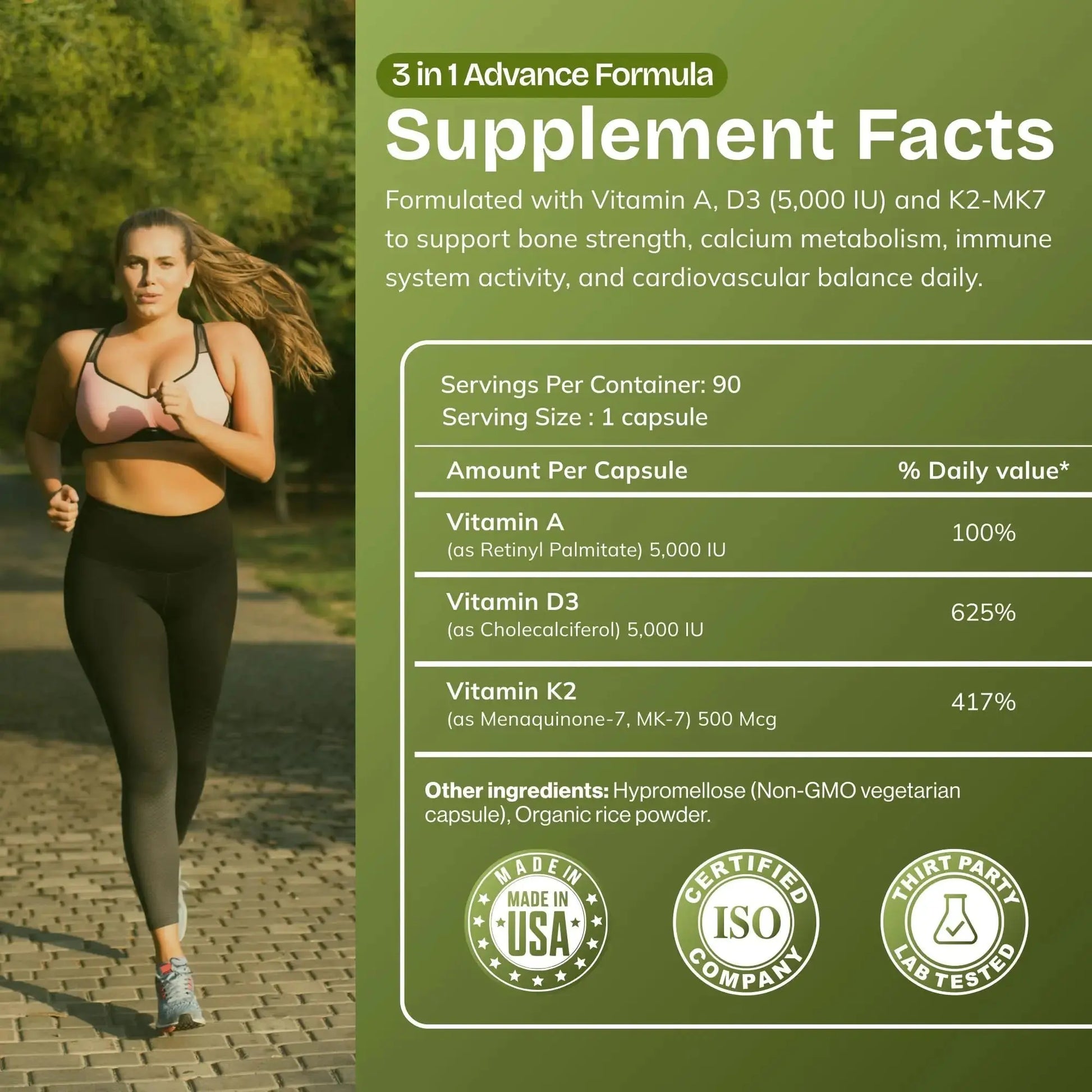 Daily Vites, ADK Vitamin Supplement 5000 IU, 90 Capsules - 3 Months Supply - High Potency Vitamin A, D3 & K2 (MK-7) - Physician Formulated ADK for Bone, Heart AND GIVE US TODAY OUR DAILY Au supplements
